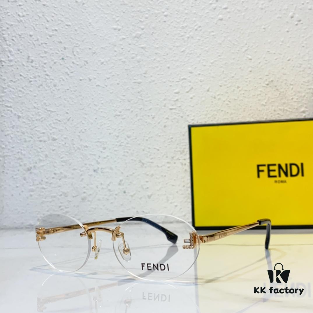 FENDI Model: FE4075 Small Diamond-Embedded Frameless Eyeglasses Sunglasses Size: 57-19-145