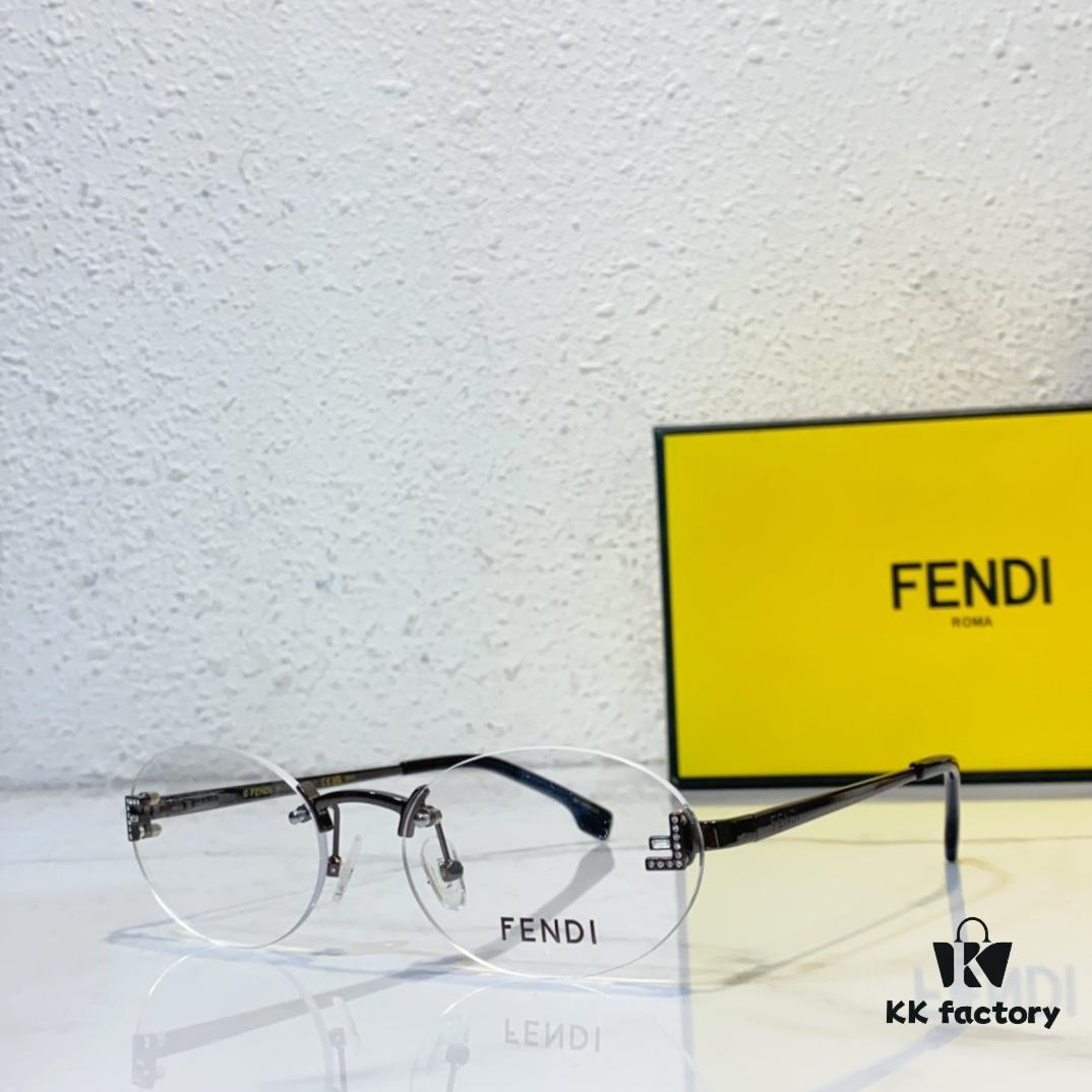 FENDI Model: FE4075 Small Diamond-Embedded Frameless Eyeglasses Sunglasses Size: 57-19-145