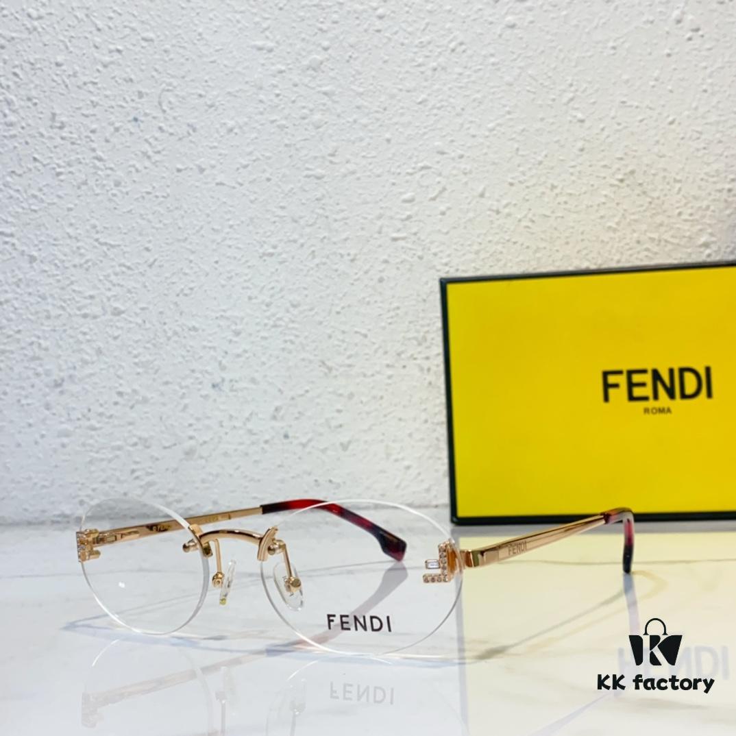 FENDI Model: FE4075 Small Diamond-Embedded Frameless Eyeglasses Sunglasses Size: 57-19-145