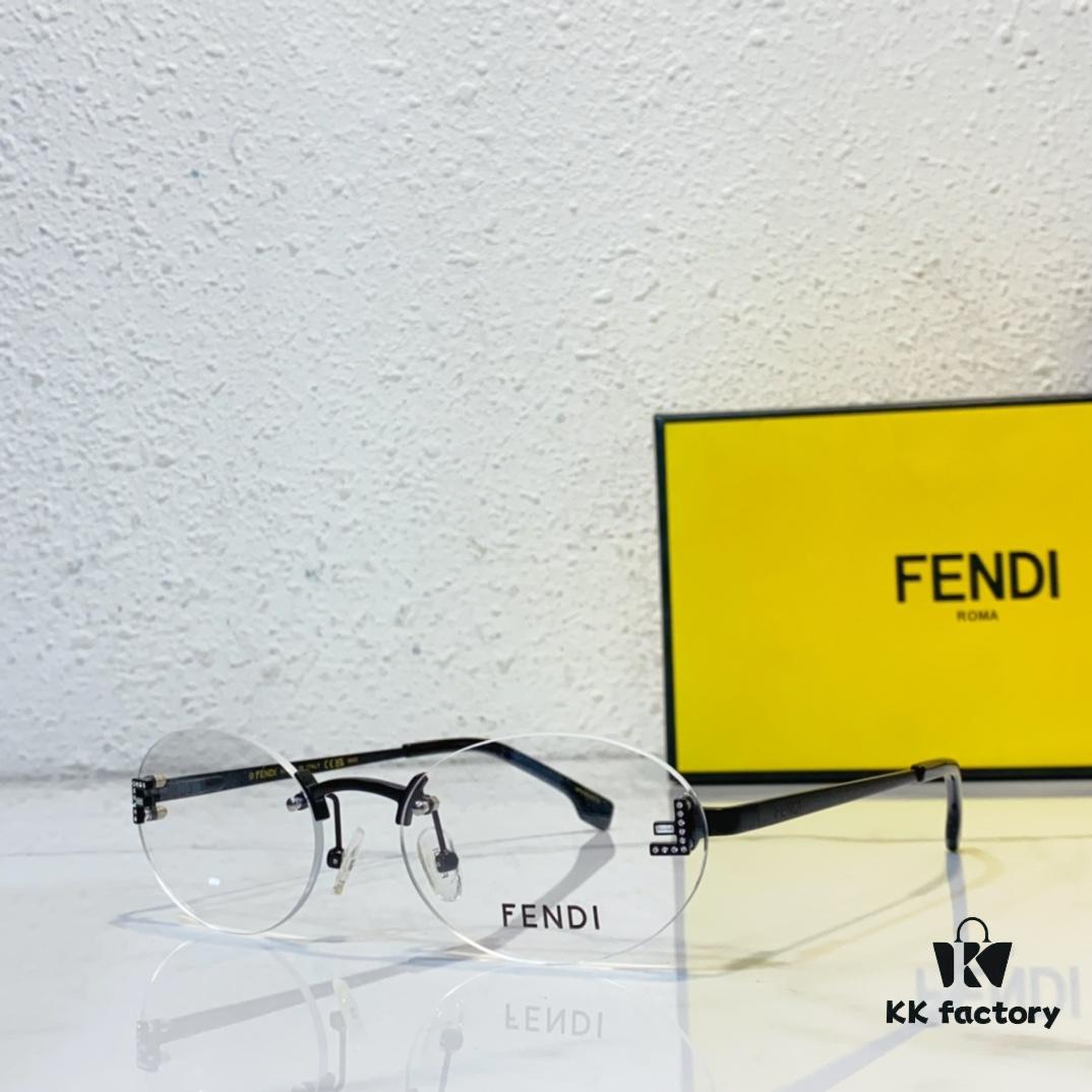 FENDI Model: FE4075 Small Diamond-Embedded Frameless Eyeglasses Sunglasses Size: 57-19-145