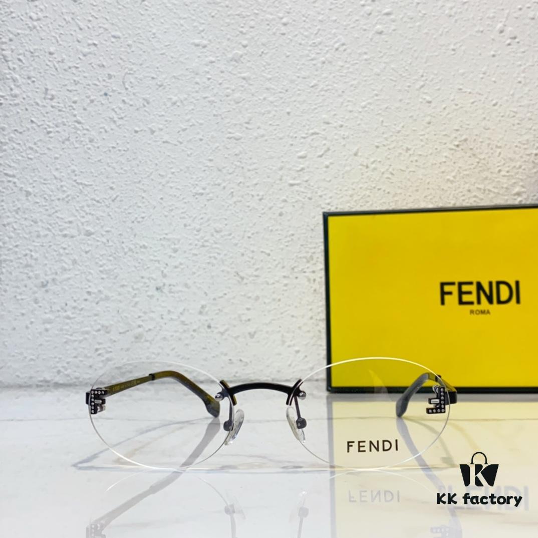 FENDI Model: FE4075 Small Diamond-Embedded Frameless Eyeglasses Sunglasses Size: 57-19-145