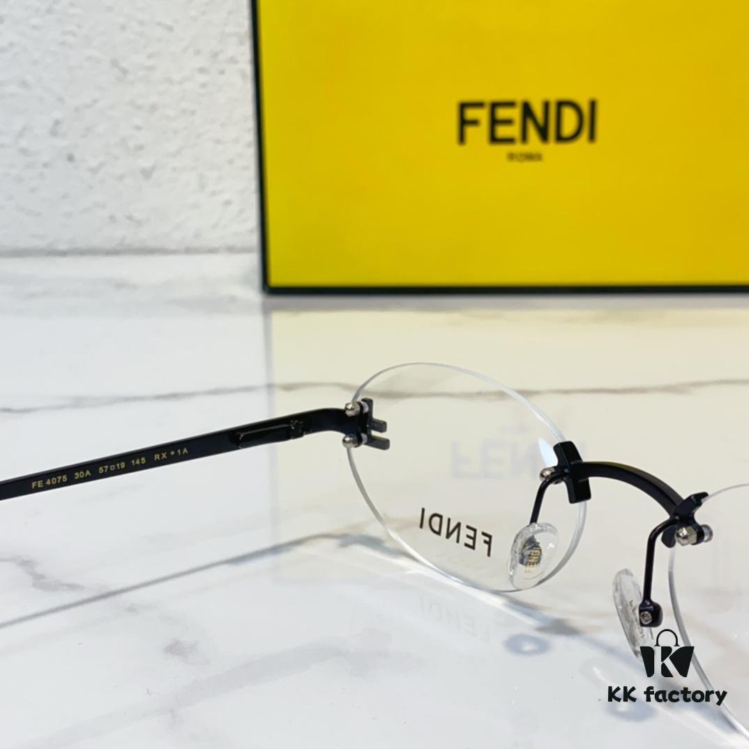 FENDI Model: FE4075 Small Diamond-Embedded Frameless Eyeglasses Sunglasses Size: 57-19-145