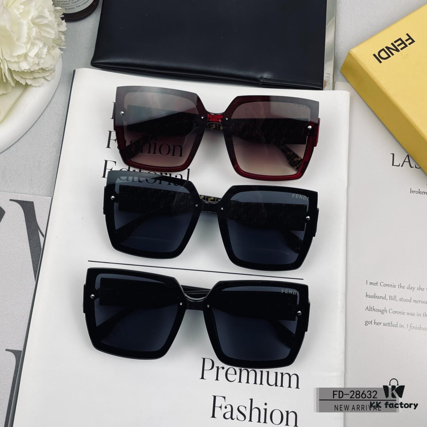 FENDI Italy | New Arrival Sunglasses Model 28632 with Polarized Lenses, Lightweight TR90 Frame, Fashionable and Luxurious Design for Travel, Driving, and Everyday Wear