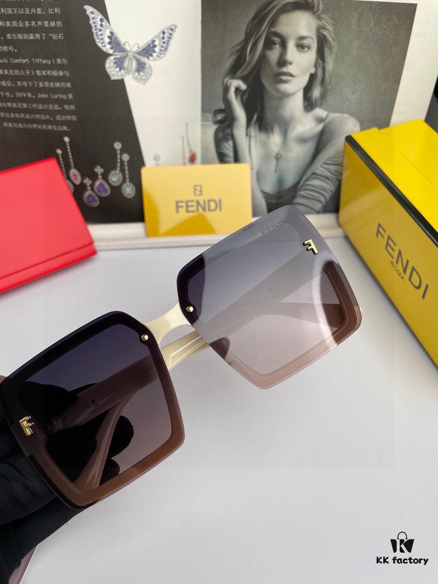 New Arrival: FENDI Women's Polarized Sunglasses, TR Frame with Imported Pola Vision HD Lenses, Metal Logo on Temples, High-End Custom Design, Stylish and Essential for Travel and Driving