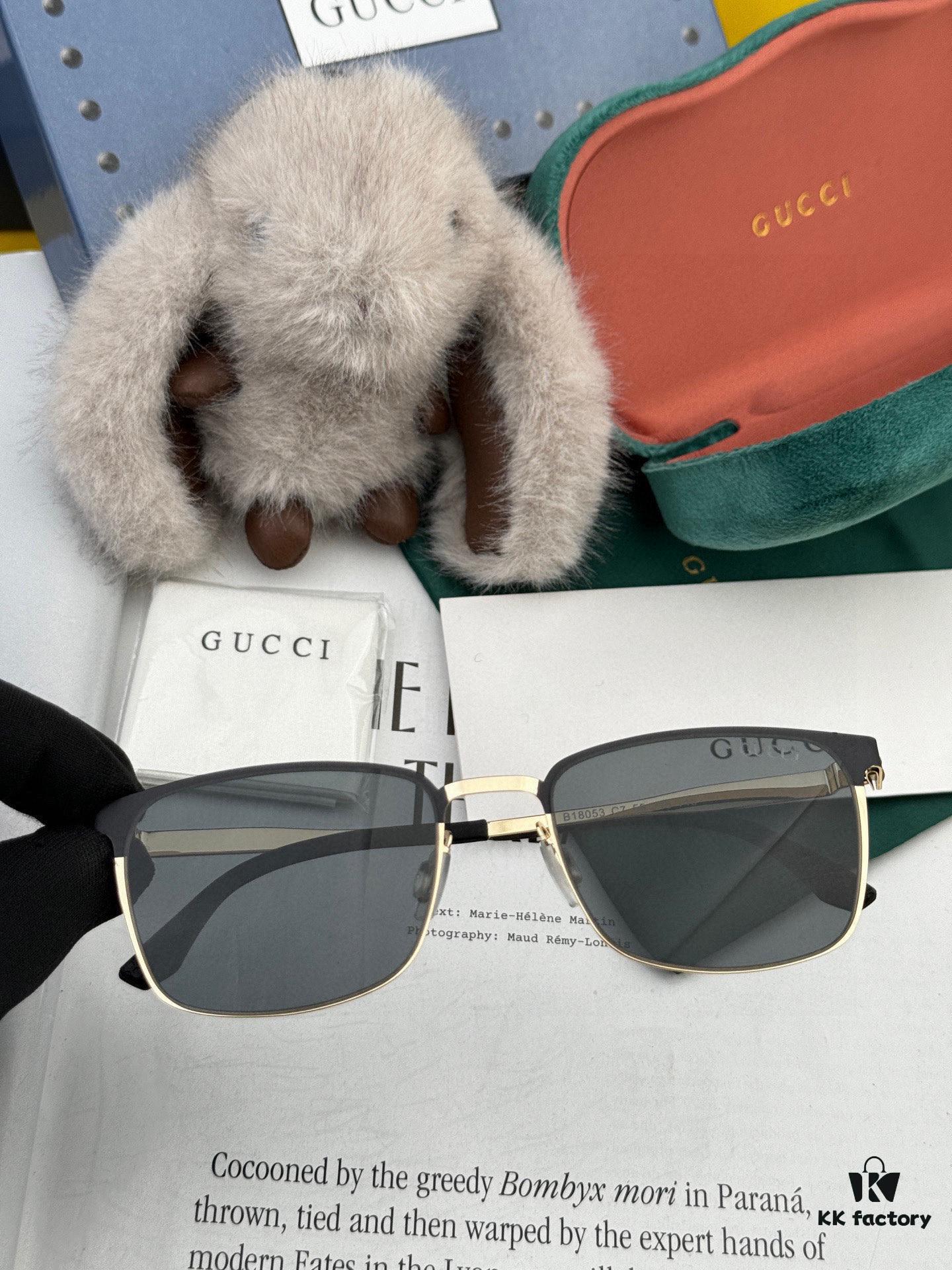 GUCCI 2025 New Unisex Polygonal Sunglasses G31805, Electroplated Finish, Non-Fading, Ultra-Lightweight and Highly Elastic Frame Without Screws, Crush-Resistant Design, HD Nylon Lenses, Premium Craftsmanship, Original Materials, Stylish and Universal Fit