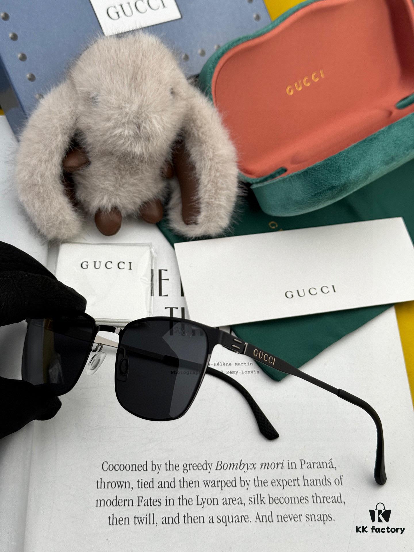 GUCCI 2025 New Unisex Polygonal Sunglasses G31805, Electroplated Finish, Non-Fading, Ultra-Lightweight and Highly Elastic Frame Without Screws, Crush-Resistant Design, HD Nylon Lenses, Premium Craftsmanship, Original Materials, Stylish and Universal Fit