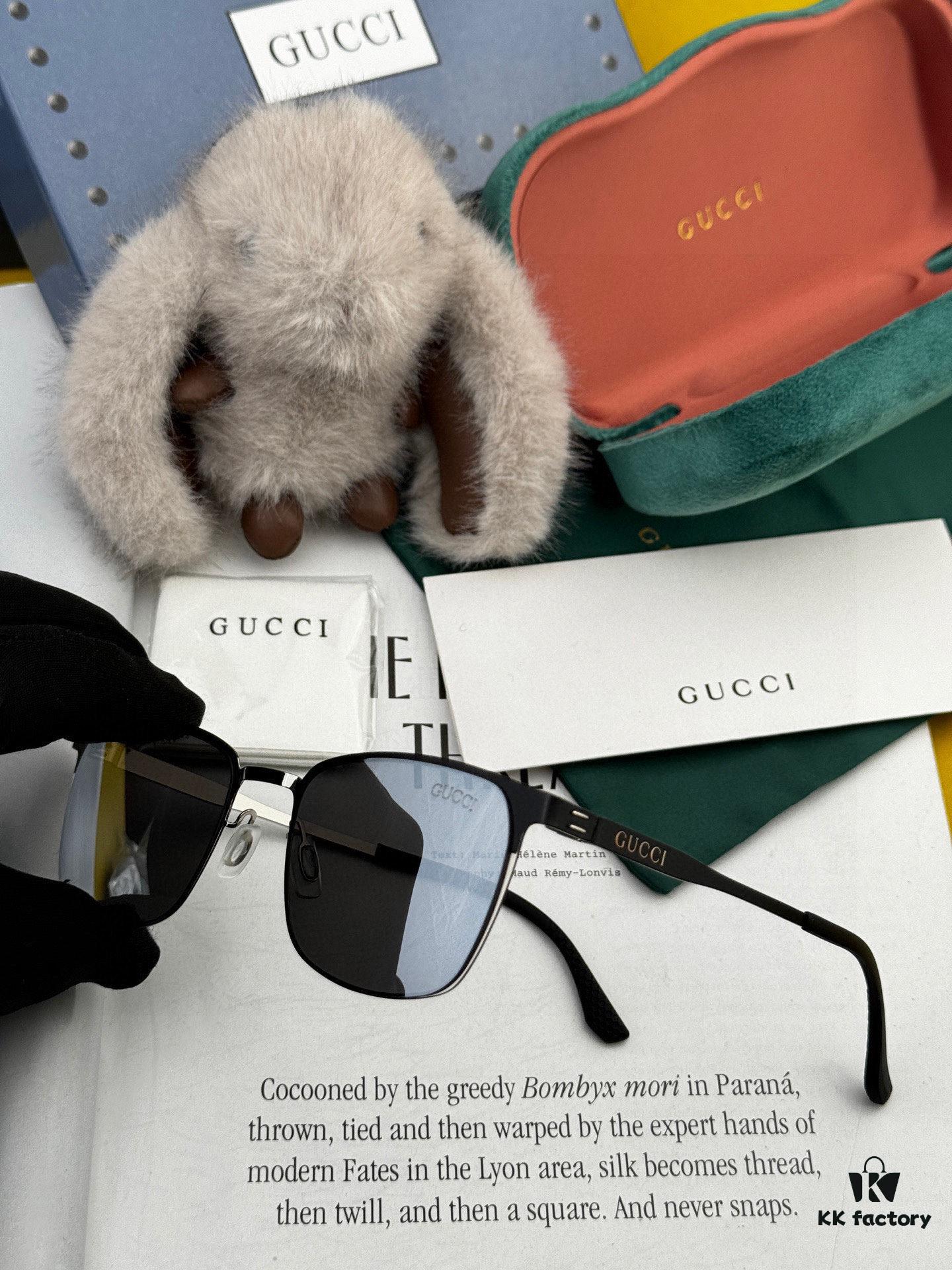 GUCCI 2025 New Unisex Polygonal Sunglasses G31805, Electroplated Finish, Non-Fading, Ultra-Lightweight and Highly Elastic Frame Without Screws, Crush-Resistant Design, HD Nylon Lenses, Premium Craftsmanship, Original Materials, Stylish and Universal Fit