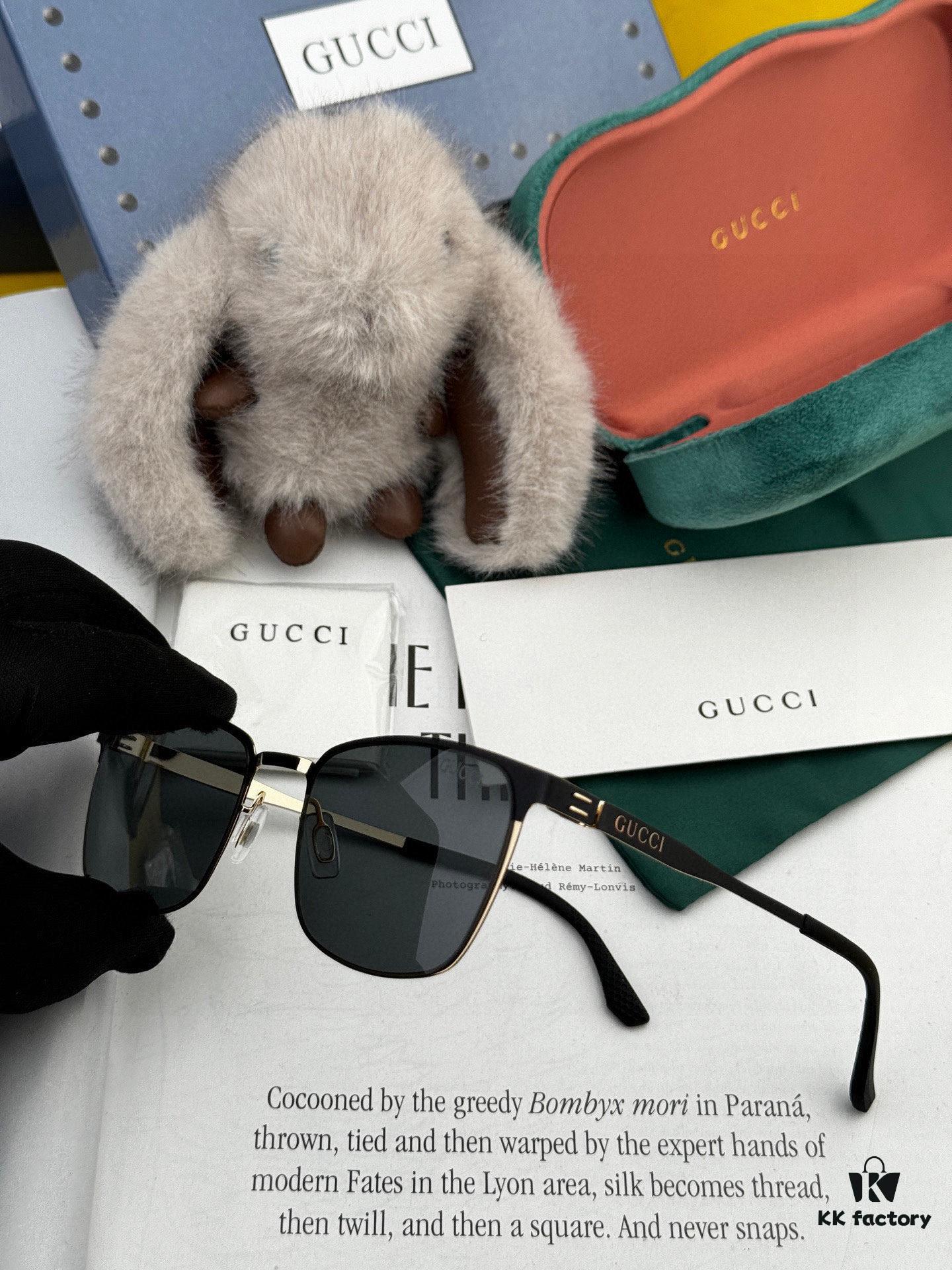 GUCCI 2025 New Unisex Polygonal Sunglasses G31805, Electroplated Finish, Non-Fading, Ultra-Lightweight and Highly Elastic Frame Without Screws, Crush-Resistant Design, HD Nylon Lenses, Premium Craftsmanship, Original Materials, Stylish and Universal Fit