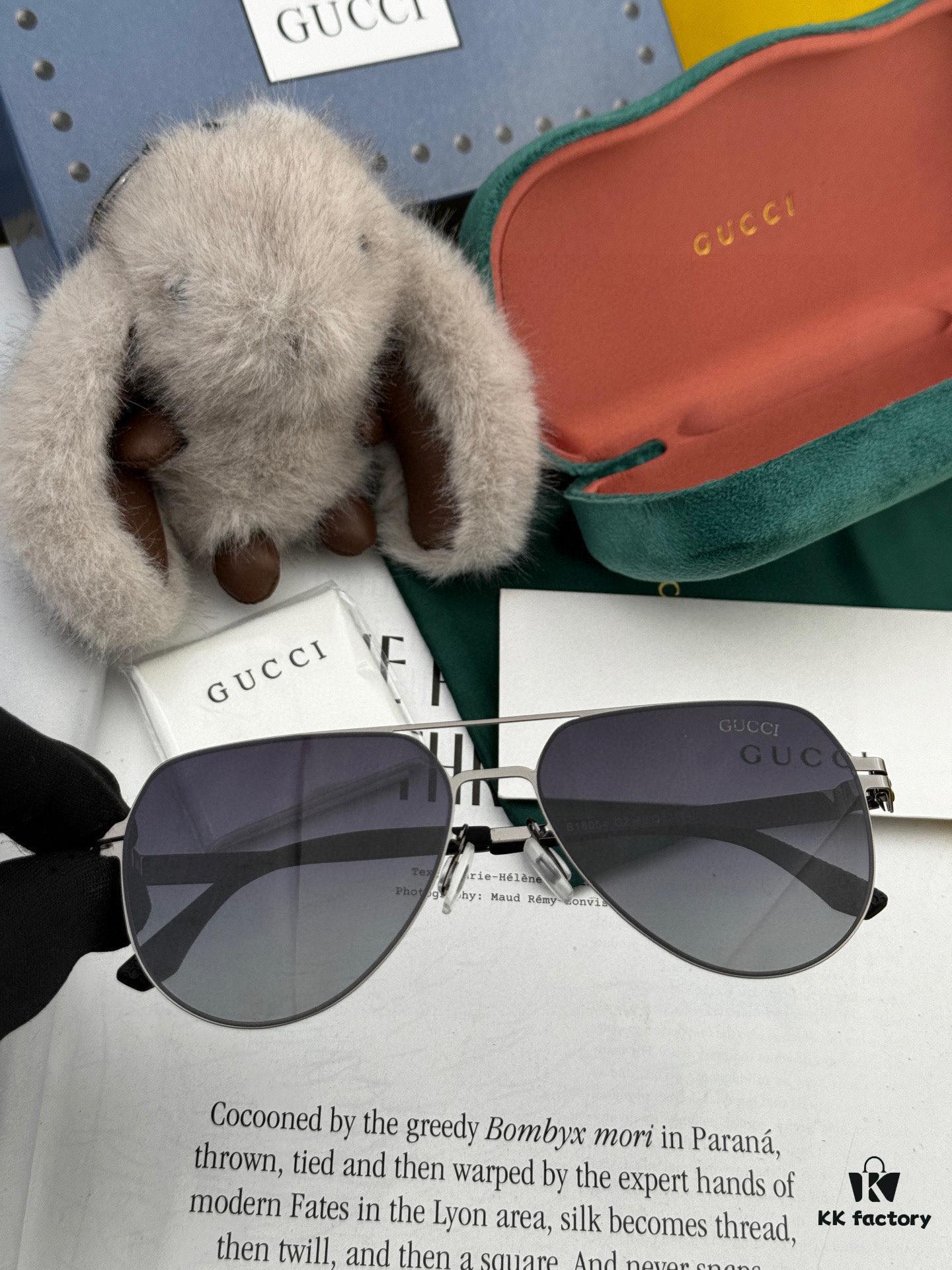 GUCCI 2025 New Unisex Polygonal Sunglasses G41805, Electroplated Finish, Non-Fading, Ultra-Lightweight and Highly Elastic Frame, Screw-Free Design, Unbreakable, HD Nylon Lenses, Premium Craftsmanship, Original Materials, Stylish and Versatile for Casual Wear