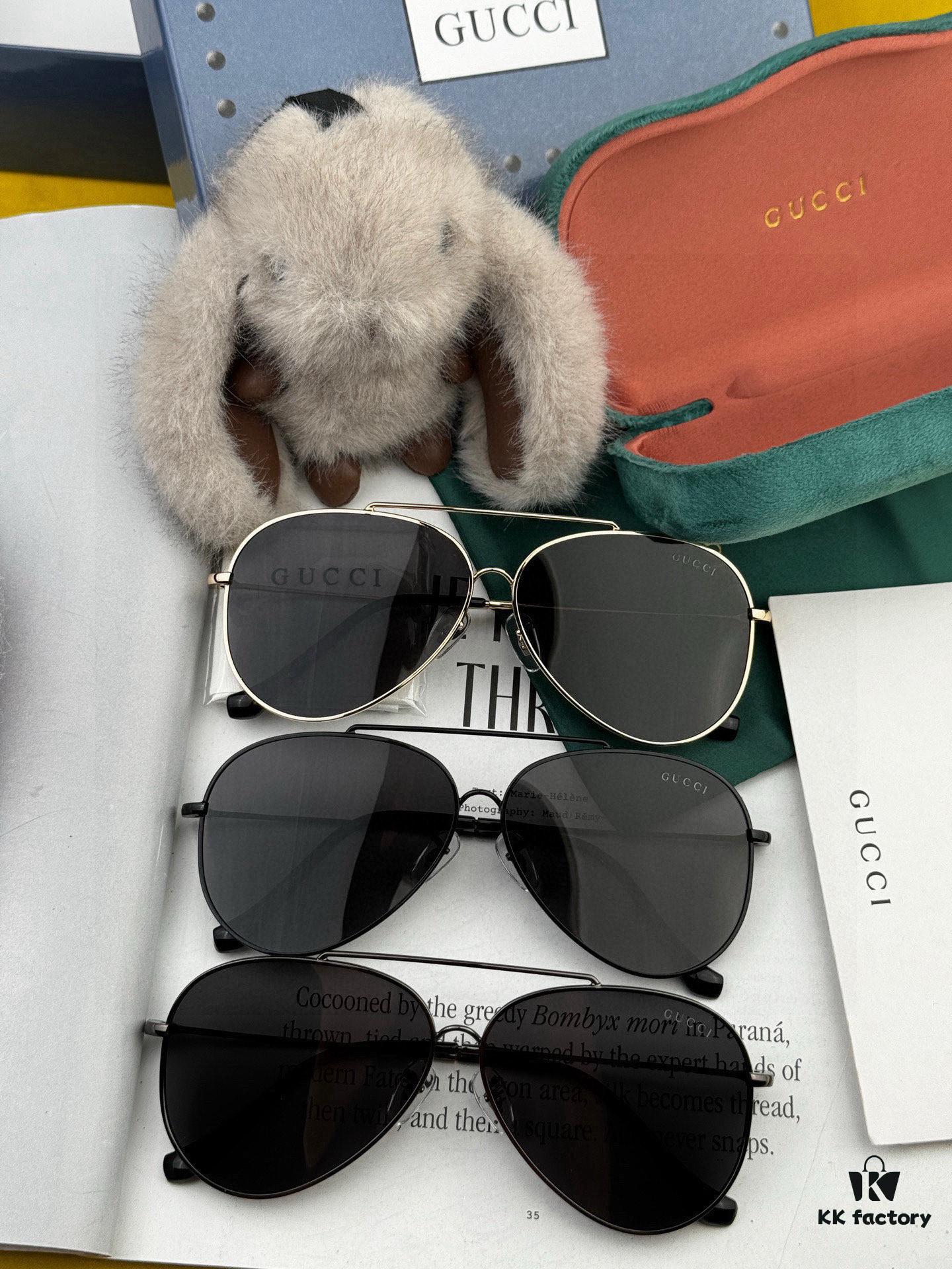 Gucci High-Quality Unisex Sunglasses, Polarized Imported Polaroid Lenses, Aviator Style, UV Protection, Slimming Design for Driving and Fishing, Korean Fashion Men's Oversized Pilot Sunglasses Model: G2203