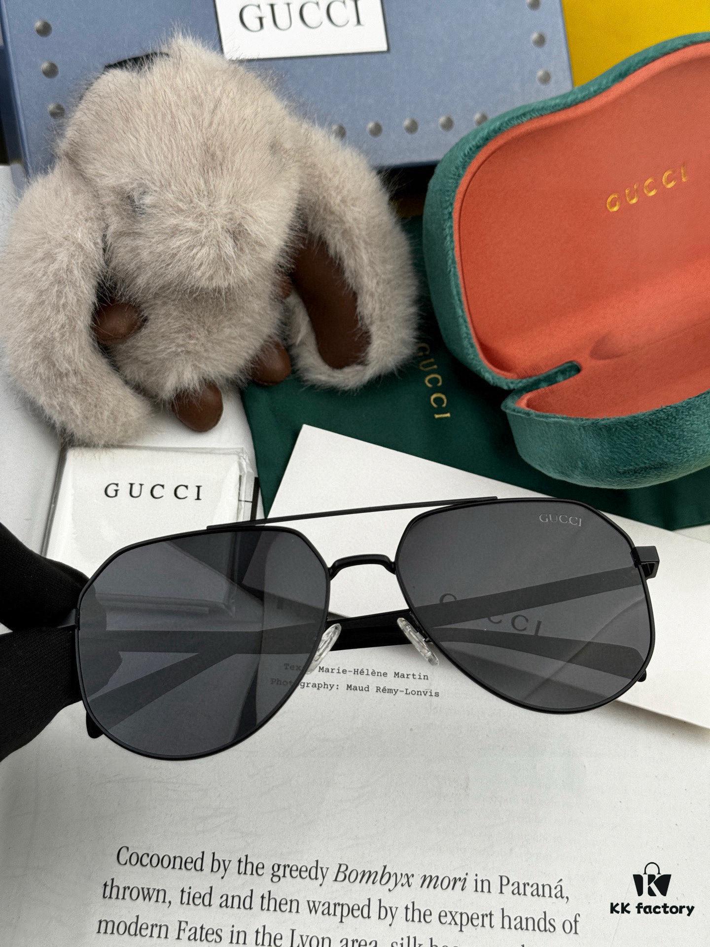 Gucci High-Quality Unisex Sunglasses, Polarized Pilot Frames with Imported Polaroid Lenses, Stylish and Slimming Aviator Design for Driving, Fishing, and Outdoor Use, Korean Fashion Style, Model: G5381