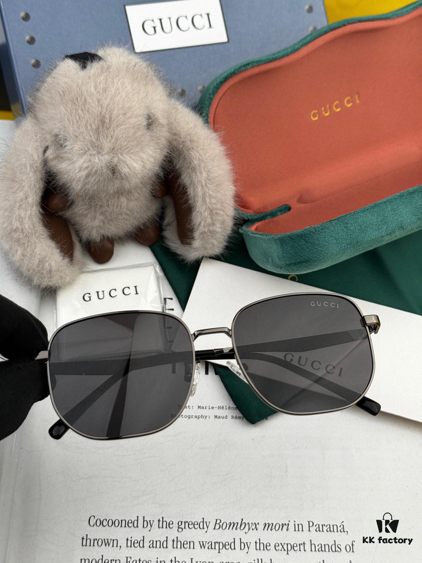 Gucci High-Quality Unisex Sunglasses with Imported Polarized Lenses, Stylish Oversized Aviator Design for Driving and Fishing, UV Protection