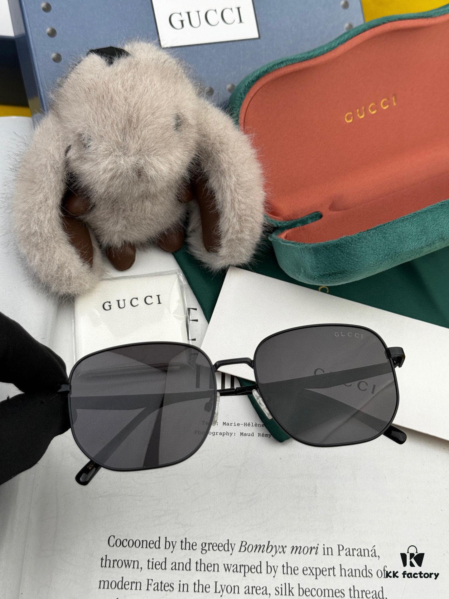 Gucci High-Quality Unisex Sunglasses with Imported Polarized Lenses, Stylish Oversized Aviator Design for Driving and Fishing, UV Protection