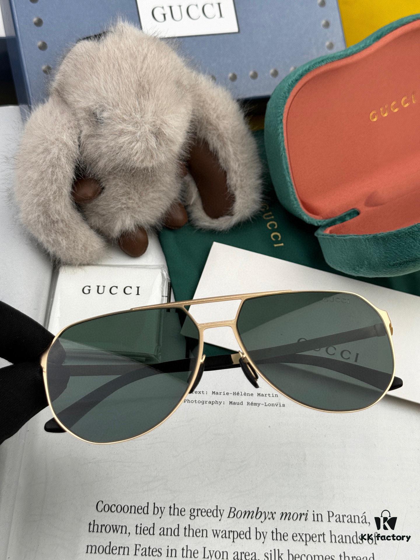 GUCCI Men's Colorful Pilot Polarized Sunglasses