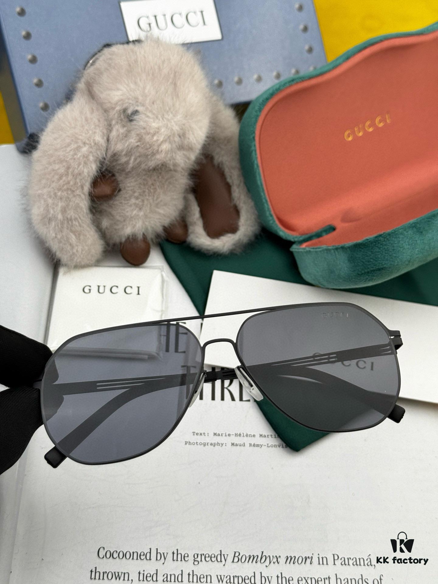 GUCCI 2025 New Unisex Polygonal Sunglasses G911, Electroplated Finish, Ultra-Lightweight and Highly Elastic Frame, Screw-Free Design, Unbreakable, High-Definition Nylon Lenses