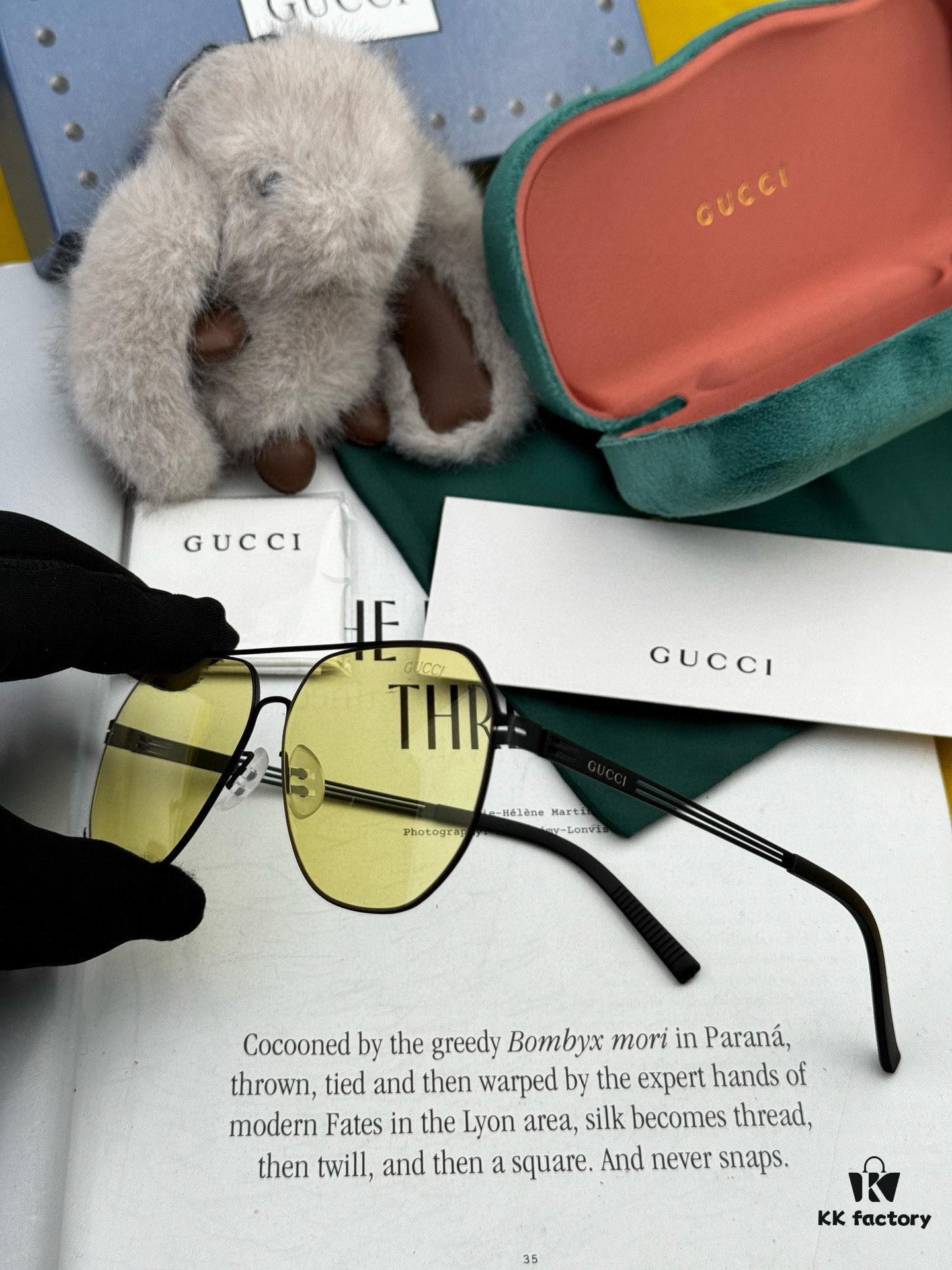 GUCCI 2025 New Unisex Polygonal Sunglasses G911, Electroplated Finish, Ultra-Lightweight and Highly Elastic Frame, Screw-Free Design, Unbreakable, High-Definition Nylon Lenses