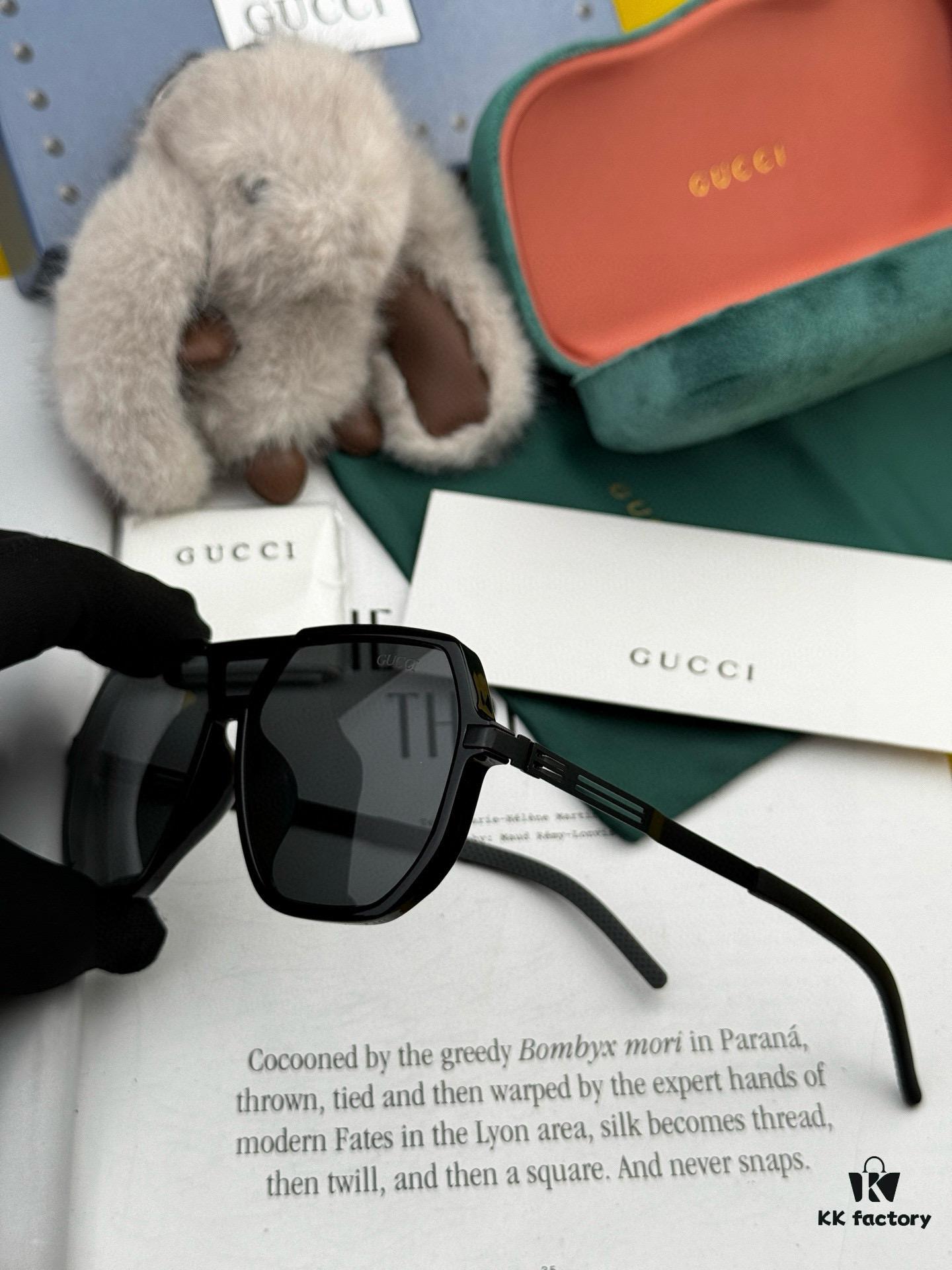 GUCCI 2025 New Unisex Polygonal Sunglasses G811, Electroplated Finish, Ultra-Lightweight and Highly Elastic Frame, Screw-Free Design, Unbreakable, High-Definition Nylon Lenses, Exquisite Craftsmanship, Original Materials, Stylish and Versatile