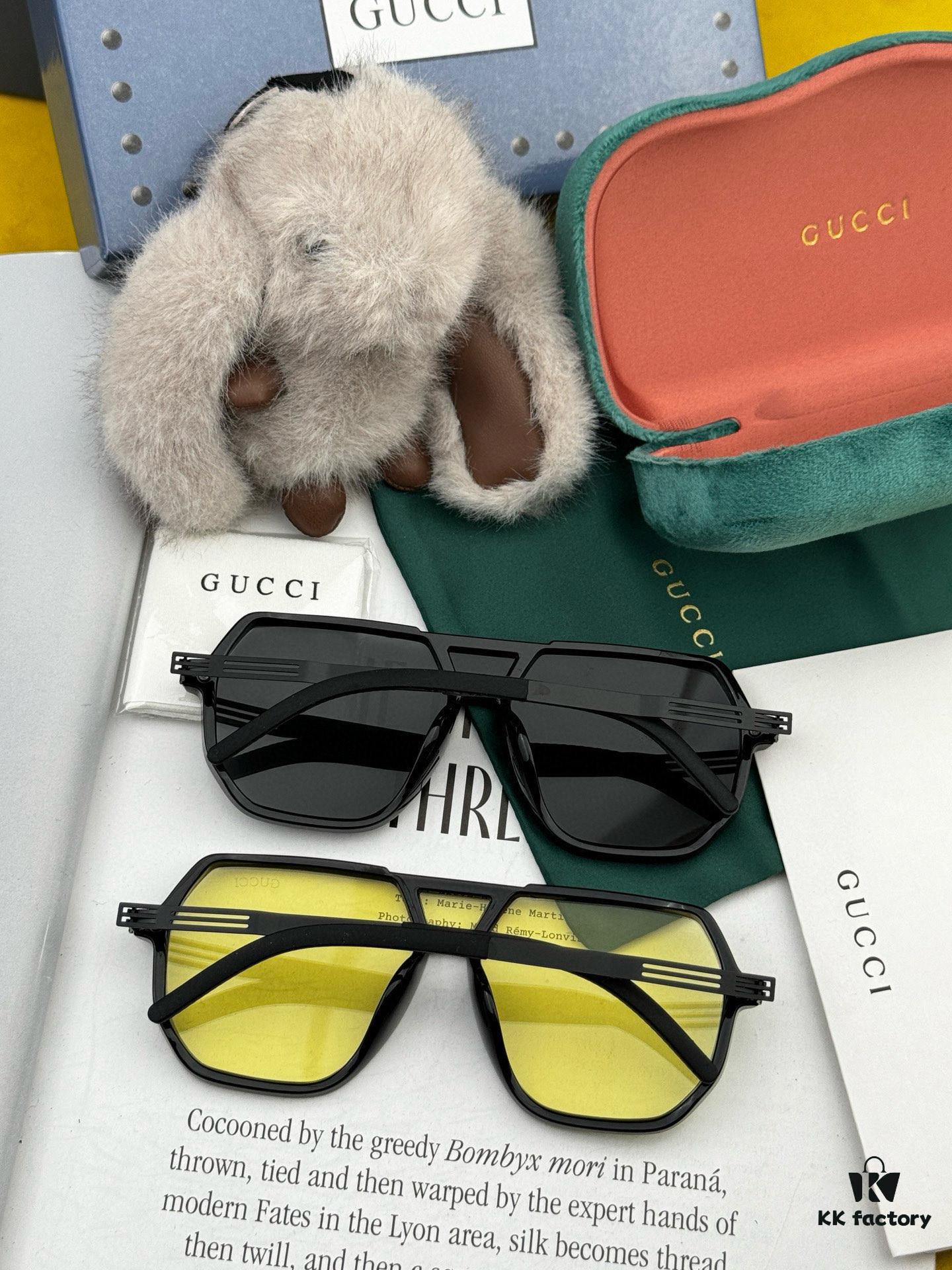 GUCCI 2025 New Unisex Polygonal Sunglasses G811, Electroplated Finish, Ultra-Lightweight and Highly Elastic Frame, Screw-Free Design, Unbreakable, High-Definition Nylon Lenses, Exquisite Craftsmanship, Original Materials, Stylish and Versatile