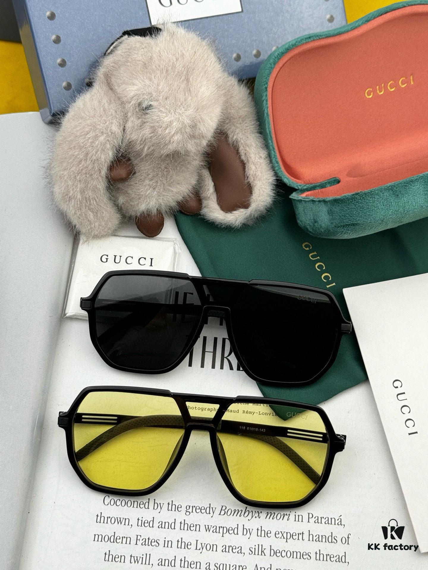 GUCCI 2025 New Unisex Polygonal Sunglasses G811, Electroplated Finish, Ultra-Lightweight and Highly Elastic Frame, Screw-Free Design, Unbreakable, High-Definition Nylon Lenses, Exquisite Craftsmanship, Original Materials, Stylish and Versatile