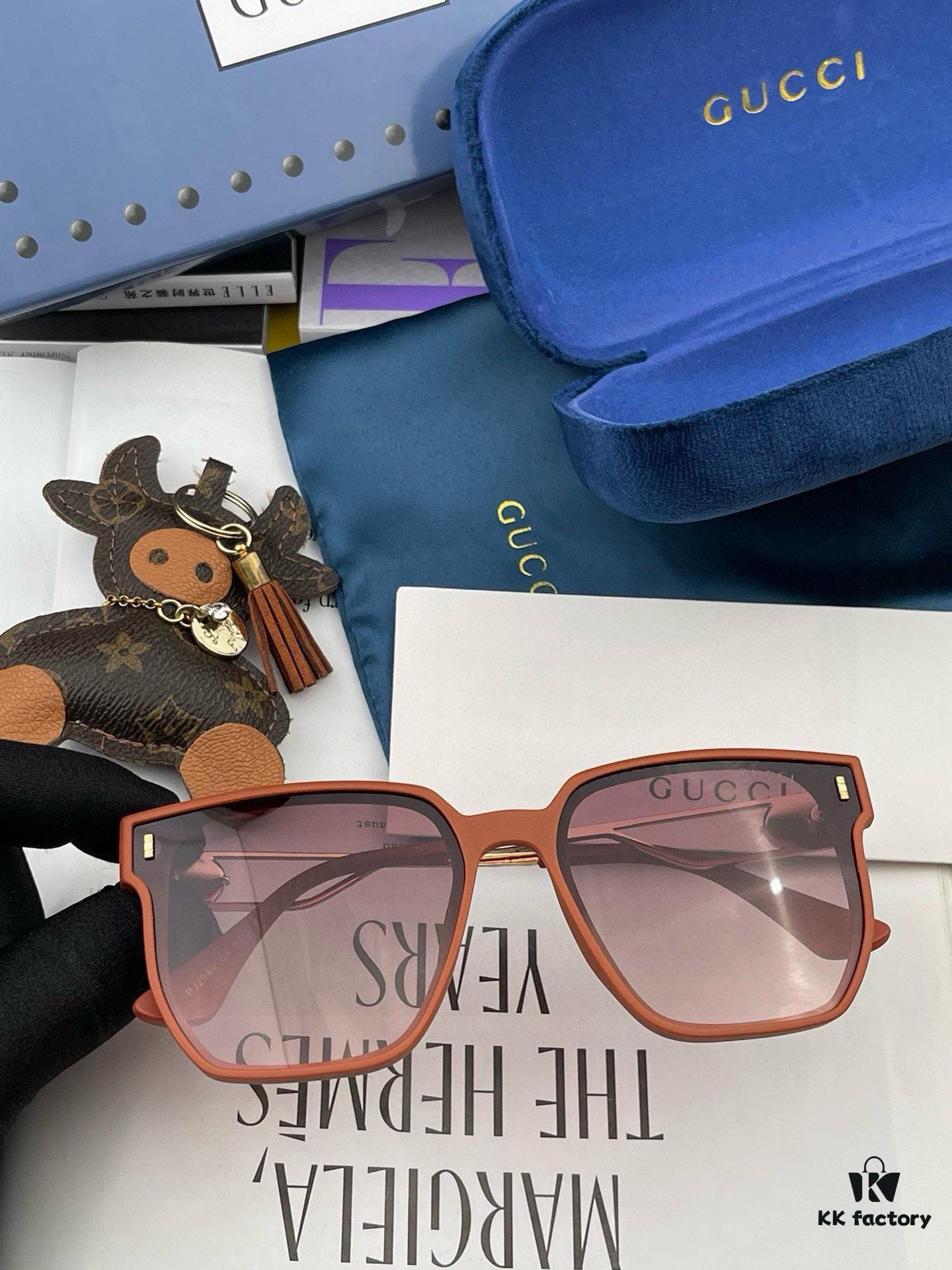 Gucci Classic Square Frame Sunglasses, Flattering on All Face Shapes, Stylish with Coats or Dresses, Nylon Polarized Lenses for UV Protection, Model: G9294