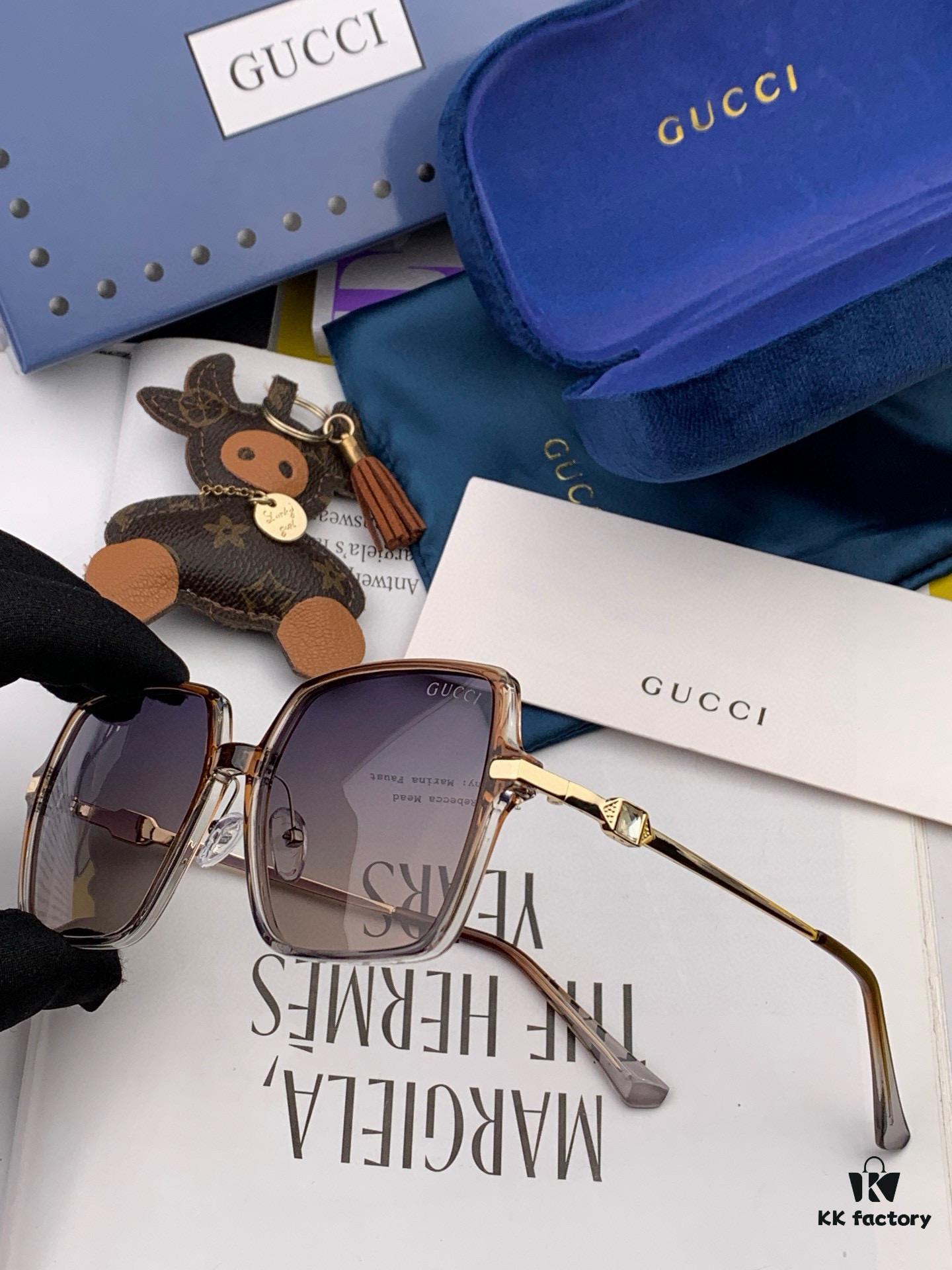 Gucci 2025 New Arrival Sunglasses, Elegant Rhinestone-Inlaid Design, Comfortable Fit, Highly Recommended - Model: G1307