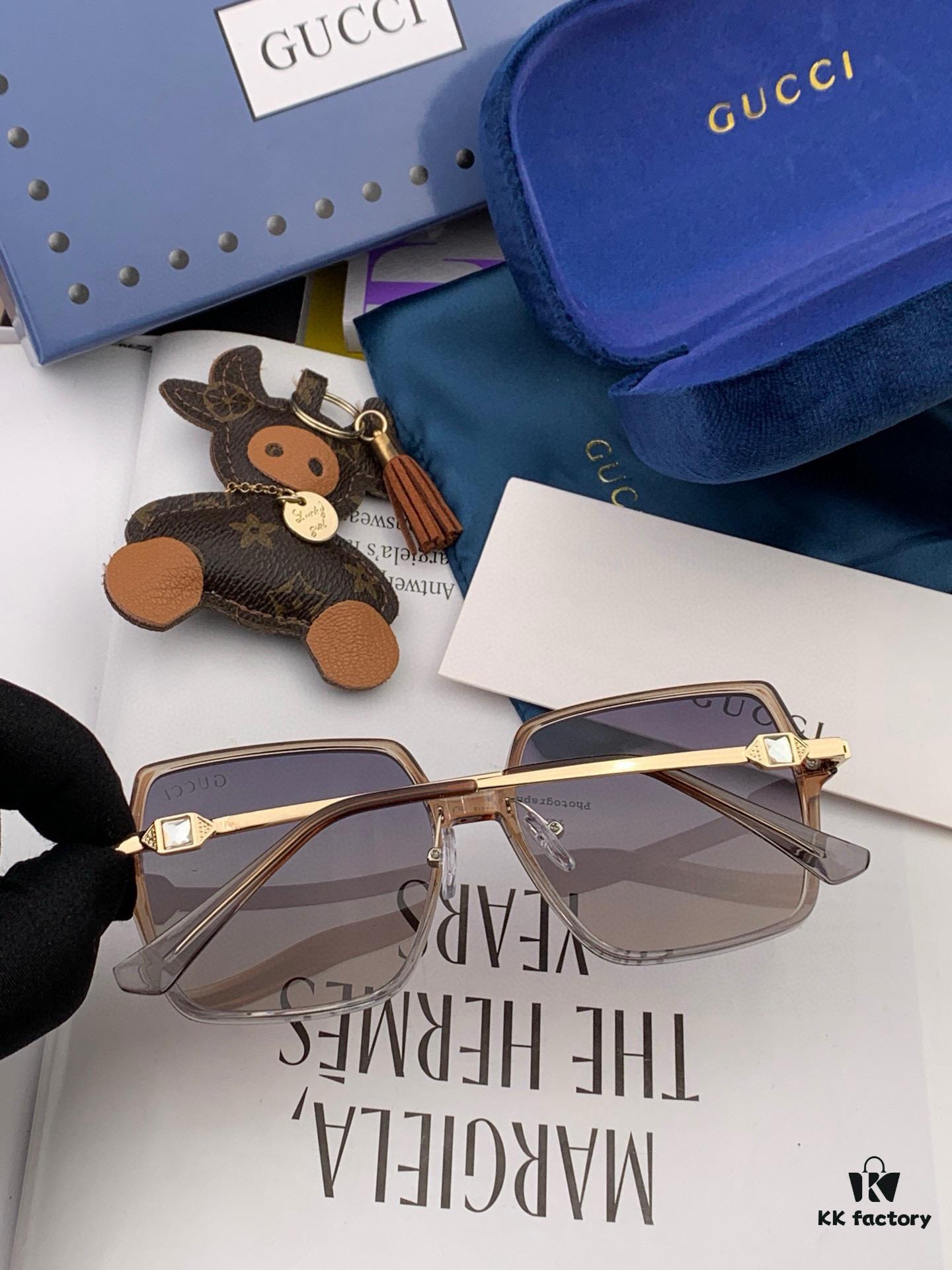 Gucci 2025 New Arrival Sunglasses, Elegant Rhinestone-Inlaid Design, Comfortable Fit, Highly Recommended - Model: G1307