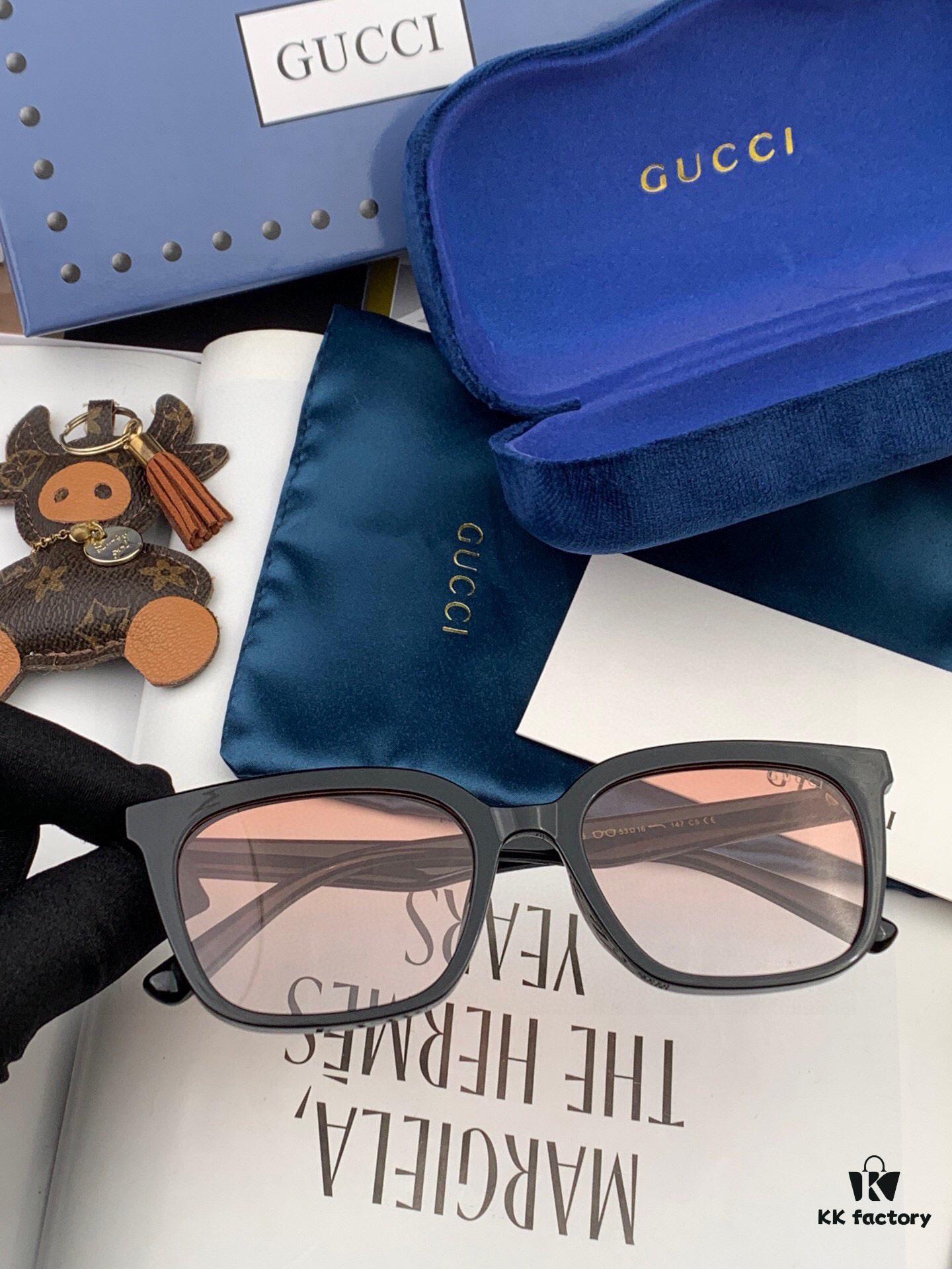 TR Polarized Series Gucci Classic Square Frame Design, Universal Fit for All Face Shapes, Stylish with Coats or Dresses, Nylon Polarized Lenses for UV Protection Model: G6290 Sunglasses