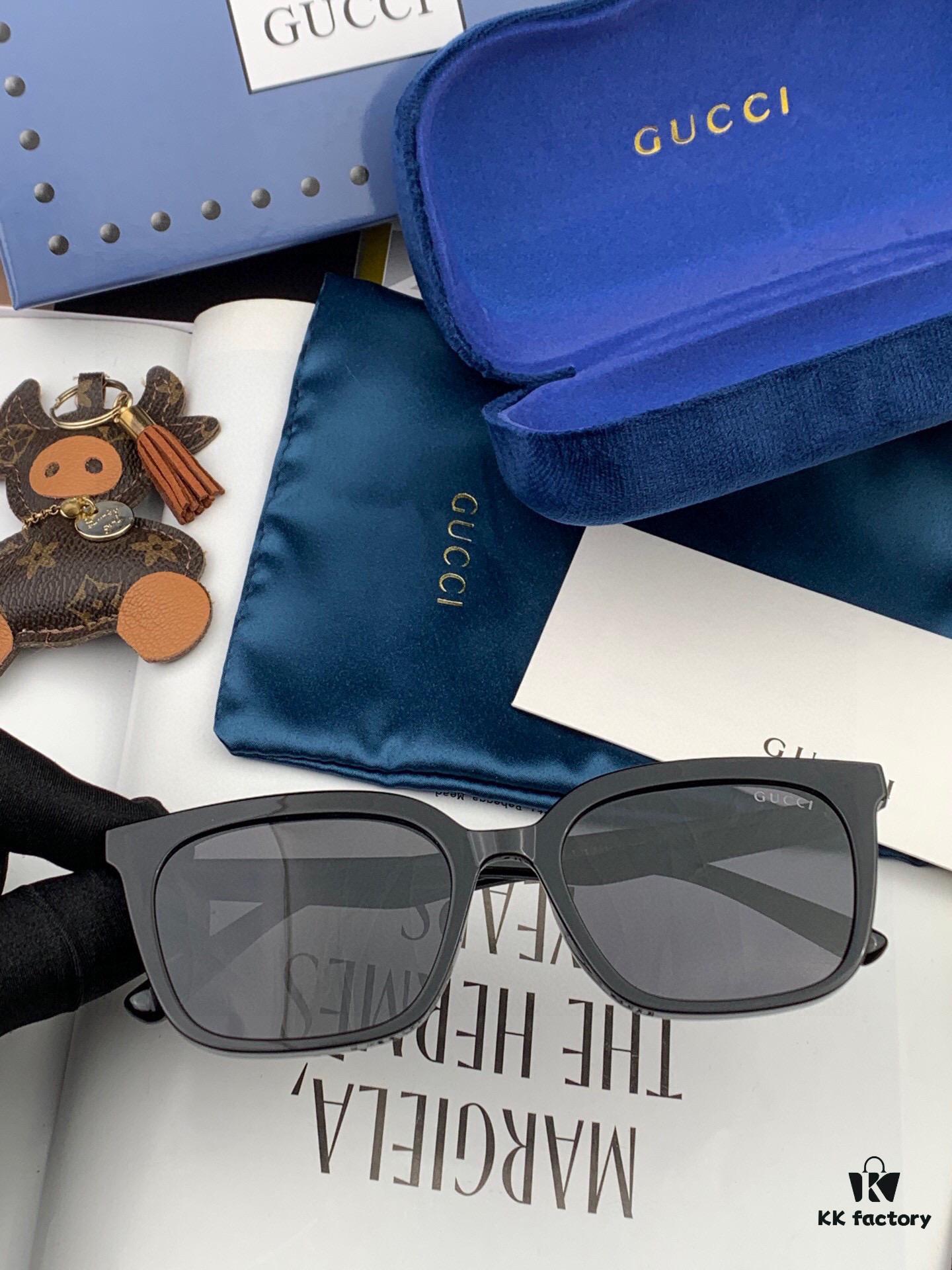 TR Polarized Series Gucci Classic Square Frame Design, Universal Fit for All Face Shapes, Stylish with Coats or Dresses, Nylon Polarized Lenses for UV Protection Model: G6290 Sunglasses