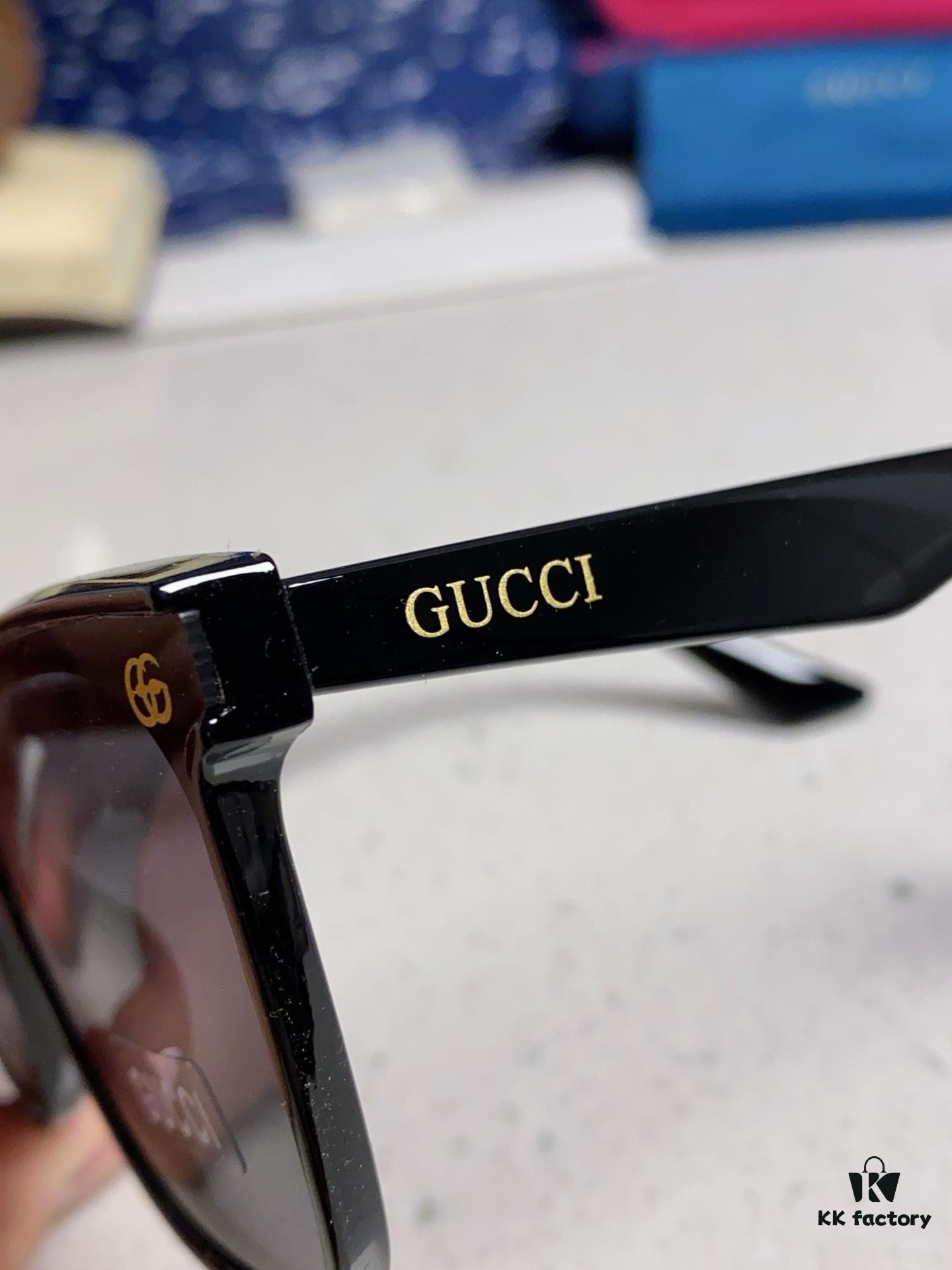 Gucci 2025 New Retro Sunglasses for Women, Large Square Frame, Slimming Design with Logo, UV Protection Unisex Sun Glasses