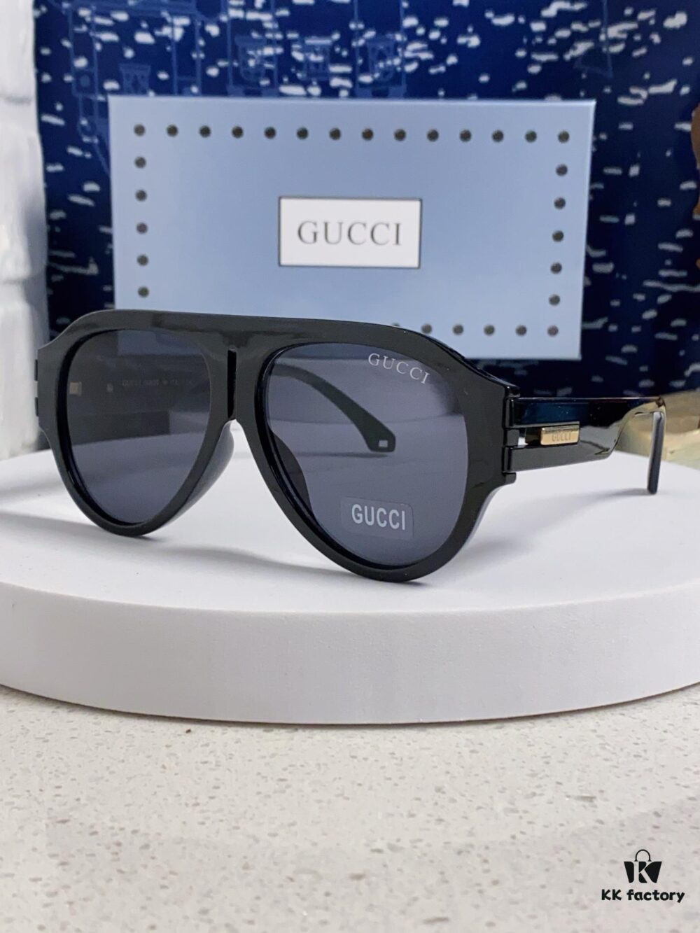 Gucci 2025 Collection High-End Unisex Pilot Sunglasses, European Celebrity-Inspired Frog-Shaped Eyewear, Fashionable Sun and Myopia Glasses