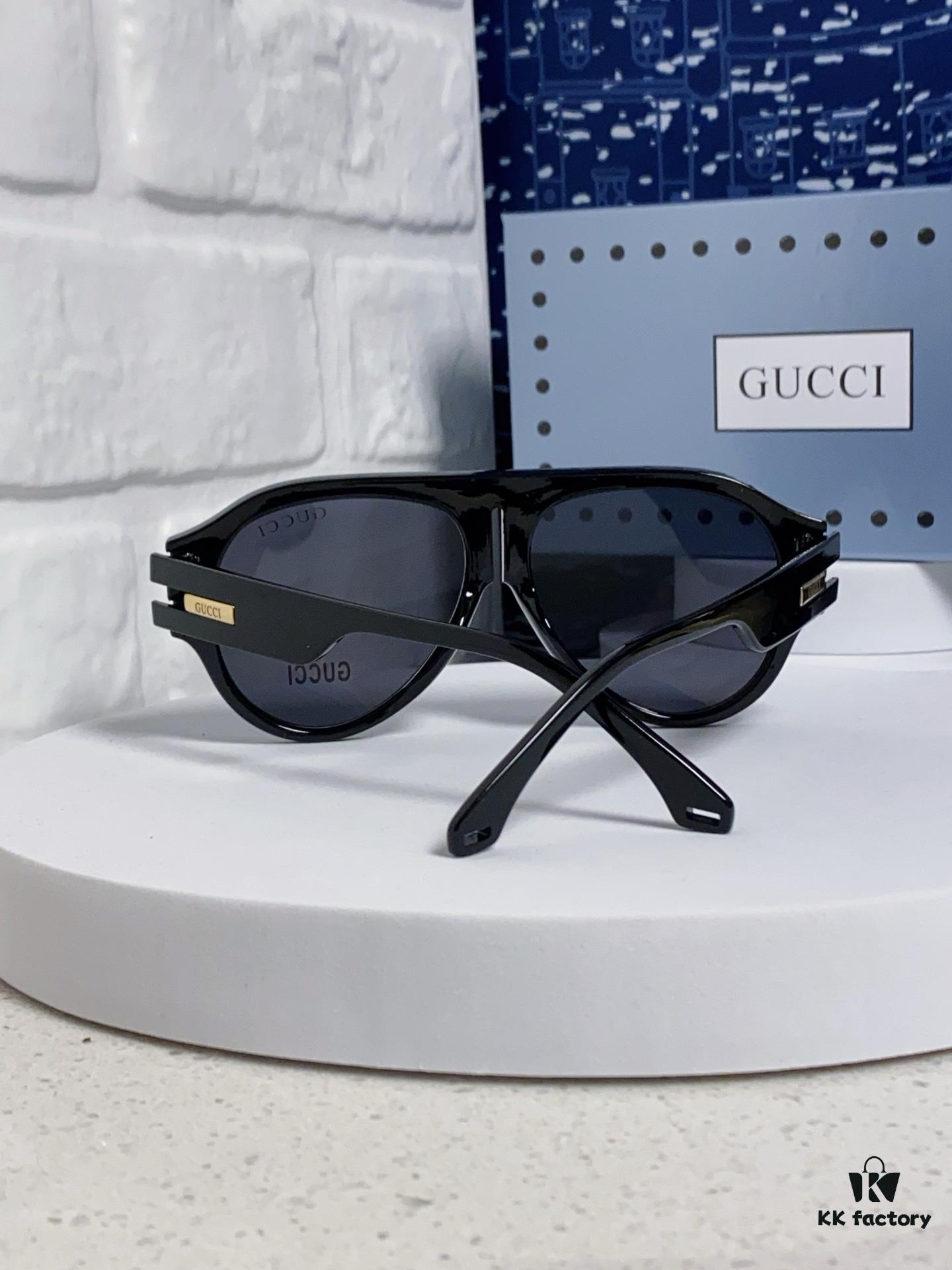 Gucci 2025 Collection High-End Unisex Pilot Sunglasses, European Celebrity-Inspired Frog-Shaped Eyewear, Fashionable Sun and Myopia Glasses
