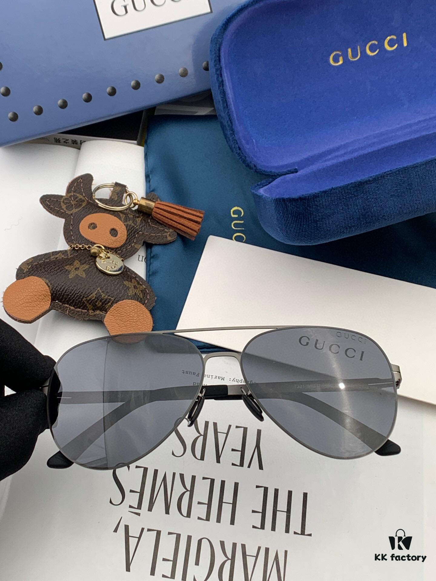 GUCCI 2025 New Unisex Polygonal Sunglasses G1732, Electroplated Finish, Ultra-Lightweight and Highly Elastic Frame, Screw-Free Design, Unbreakable, HD Nylon Lenses, Premium Craftsmanship, Original Materials, Stylish and Universal Design