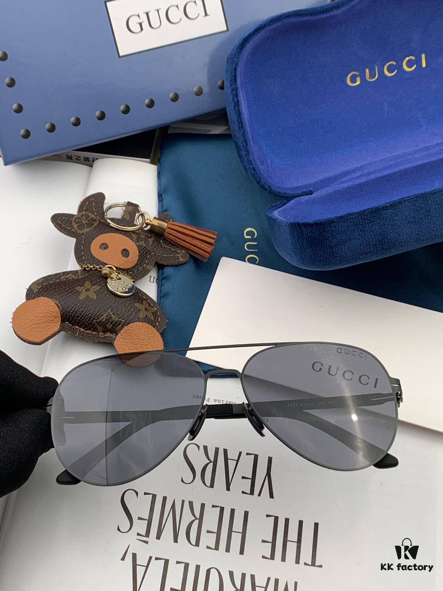 GUCCI 2025 New Unisex Polygonal Sunglasses G1732, Electroplated Finish, Ultra-Lightweight and Highly Elastic Frame, Screw-Free Design, Unbreakable, HD Nylon Lenses, Premium Craftsmanship, Original Materials, Stylish and Universal Design