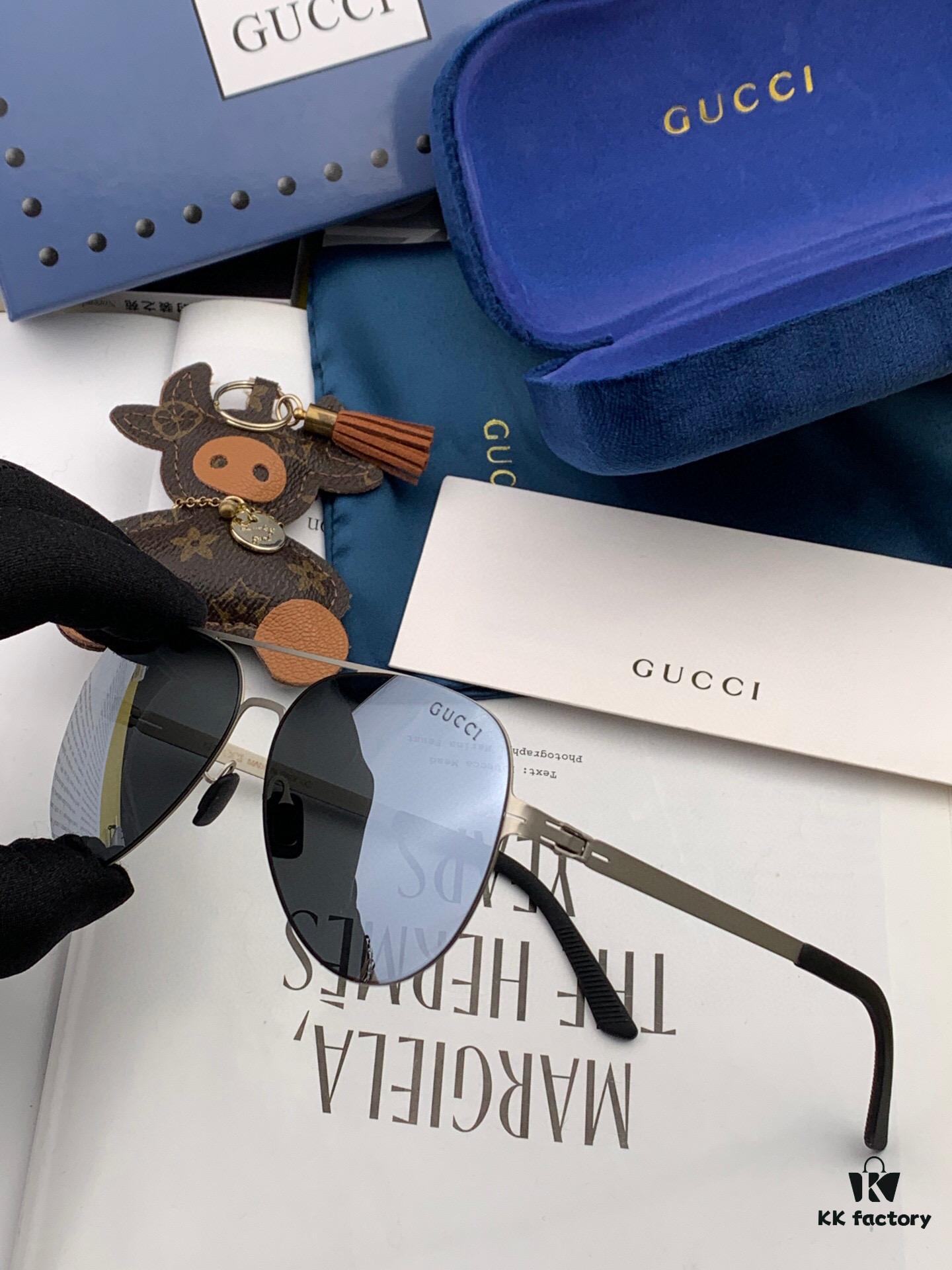 GUCCI 2025 New Unisex Polygonal Sunglasses G1732, Electroplated Finish, Ultra-Lightweight and Highly Elastic Frame, Screw-Free Design, Unbreakable, HD Nylon Lenses, Premium Craftsmanship, Original Materials, Stylish and Universal Design