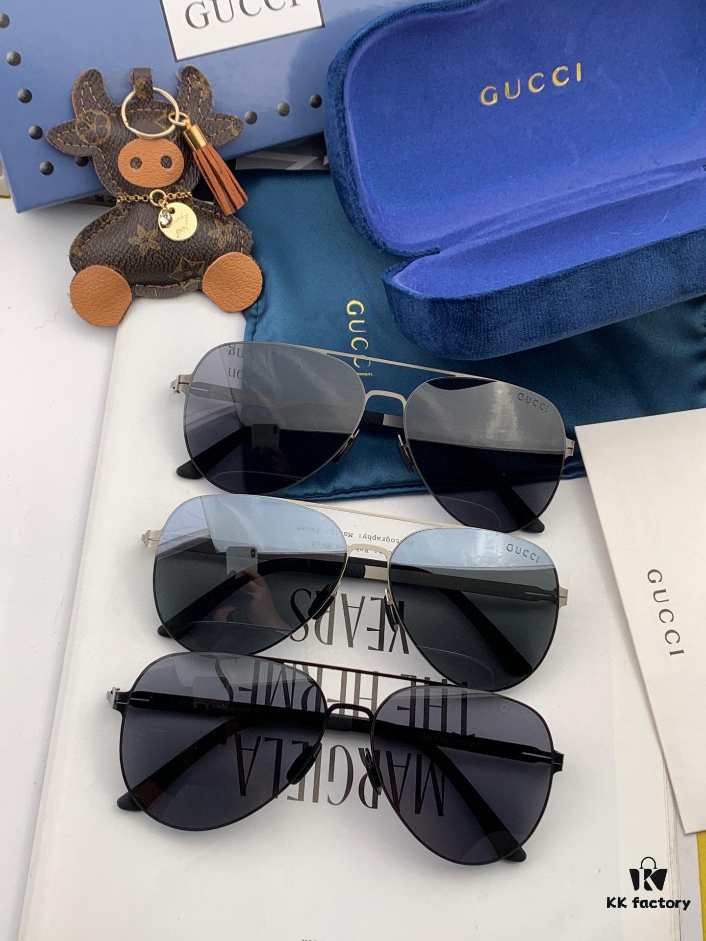 GUCCI 2025 New Unisex Polygonal Sunglasses G1732, Electroplated Finish, Ultra-Lightweight and Highly Elastic Frame, Screw-Free Design, Unbreakable, HD Nylon Lenses, Premium Craftsmanship, Original Materials, Stylish and Universal Design