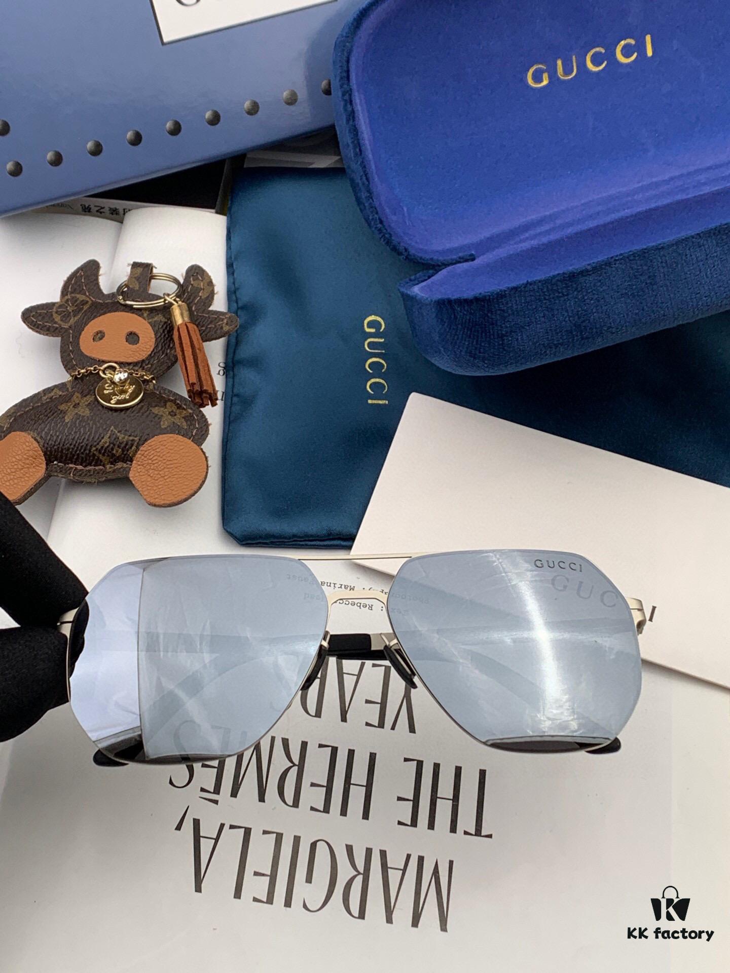 GUCCI 2025 New Unisex Polygonal Sunglasses G7730, Electroplated Finish, Ultra-Lightweight and Highly Elastic Frame Without Screws, Scratch-Resistant and Unbreakable Design, HD Nylon Lenses, Premium Craftsmanship, Original Materials, Stylish and Versatile for All Face Types