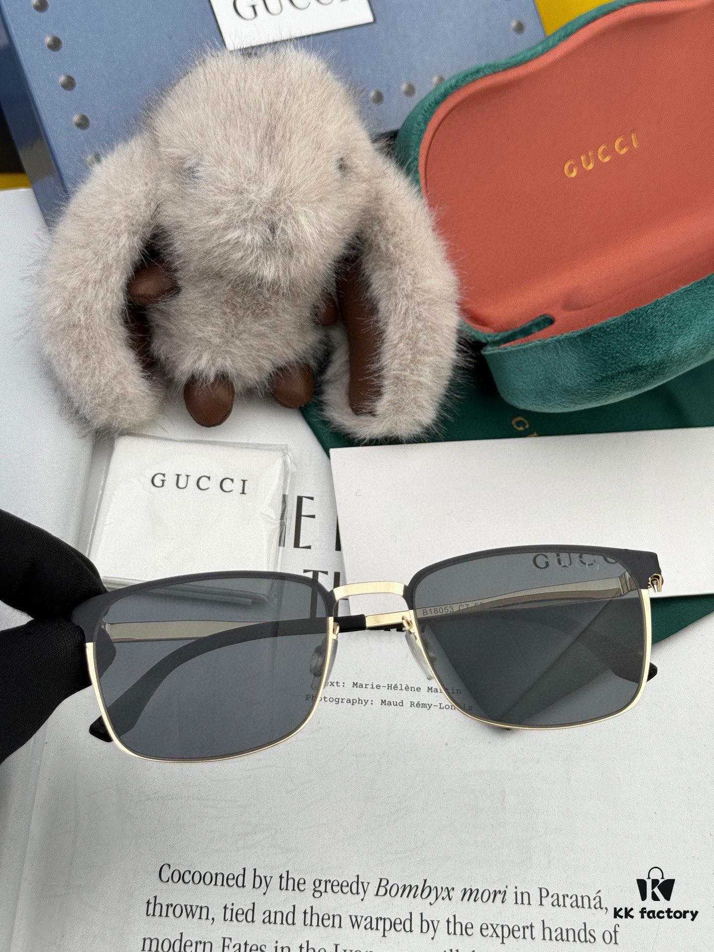 GUCCI 2025 New Unisex Polygonal Sunglasses G31805, Electroplated Finish, Never Fades, Ultra-Lightweight and Highly Elastic, Screw-Free Design, Unbreakable Frame, HD Nylon Lenses, Exquisite Craftsmanship, Original Materials, Stylish and Versatile