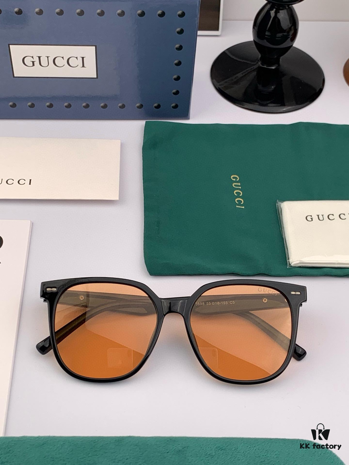 TR Polarized Series Gucci Classic Round Frame Unisex Sunglasses, Universal Fit for All Face Shapes, Stylish with Trench Coat or Dress, Polarized Lenses for UV Protection, Model: G8369