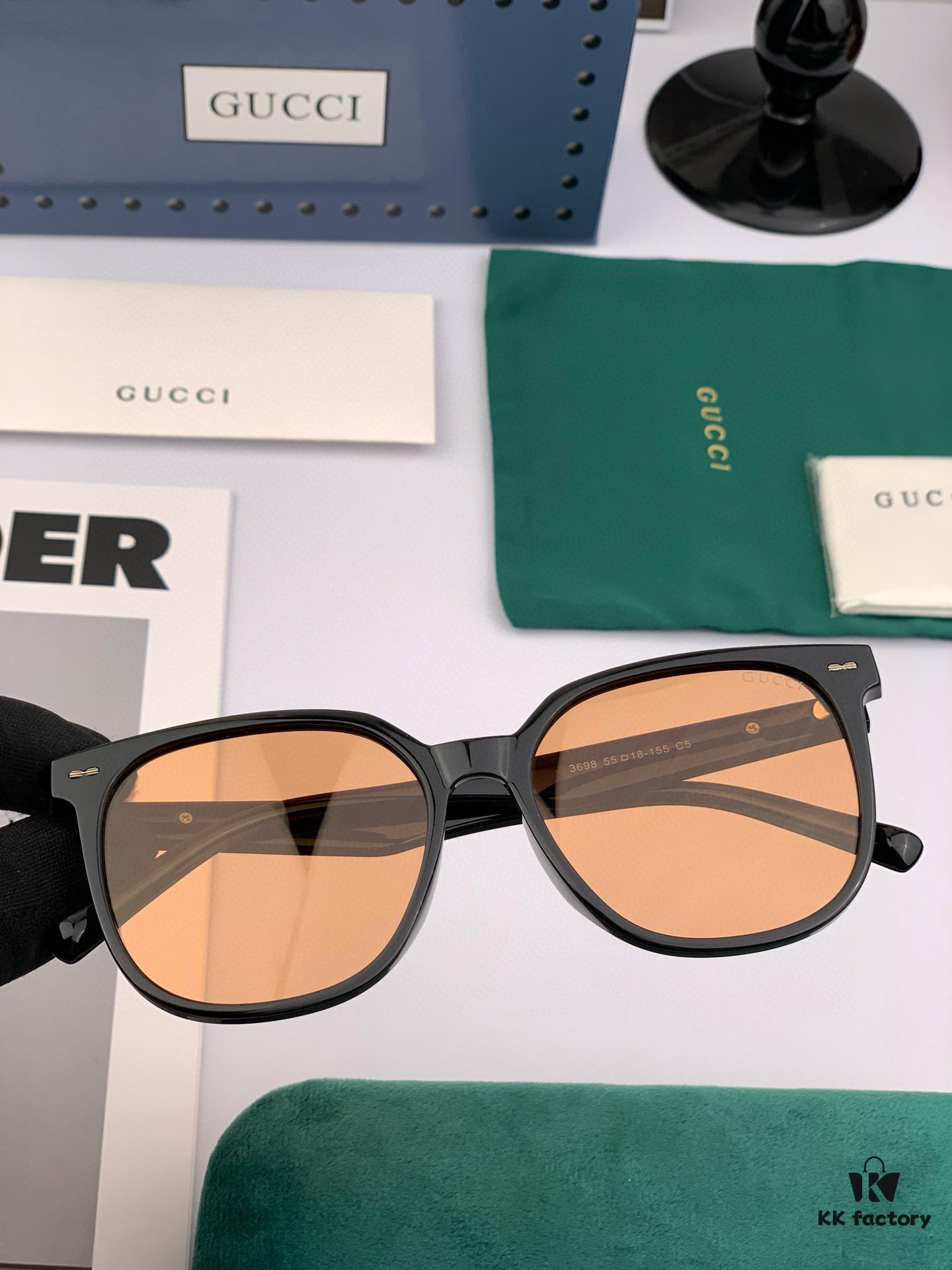 TR Polarized Series Gucci Classic Round Frame Unisex Sunglasses, Universal Fit for All Face Shapes, Stylish with Trench Coat or Dress, Polarized Lenses for UV Protection, Model: G8369