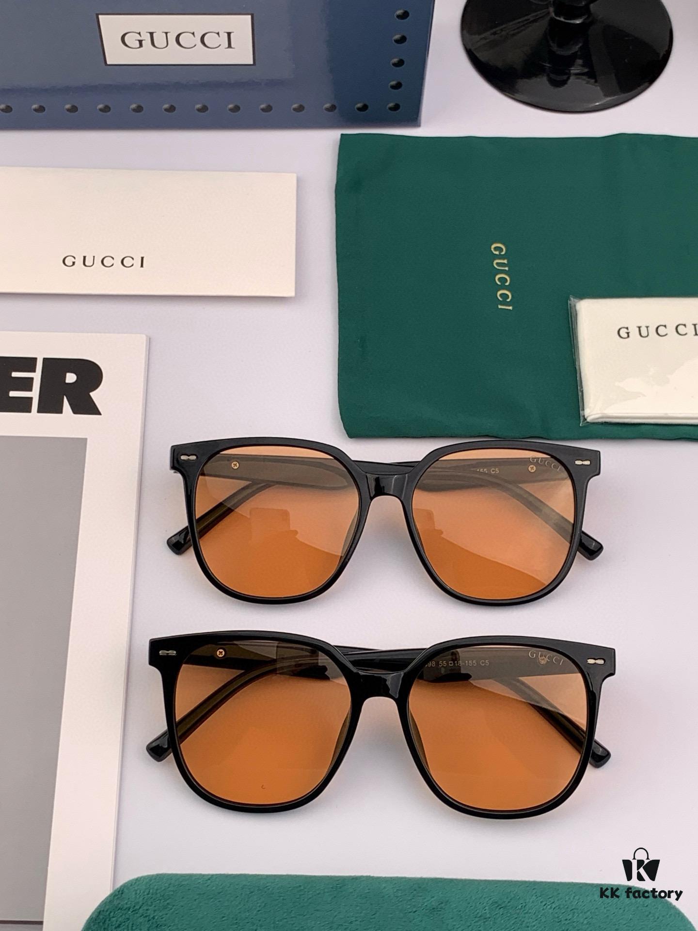 TR Polarized Series Gucci Classic Round Frame Unisex Sunglasses, Universal Fit for All Face Shapes, Stylish with Trench Coat or Dress, Polarized Lenses for UV Protection, Model: G8369