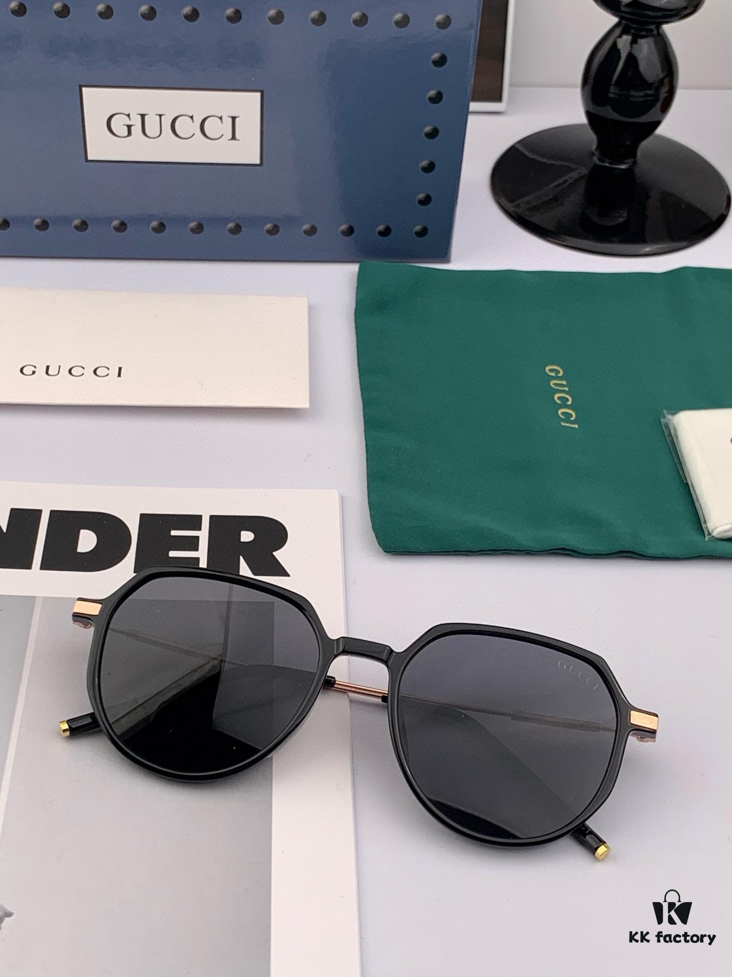 Polarized Series Sunglasses Original GUCCI Influencer Super Hot-Selling Blue Classic Luxury Global Fashion Round Frame Sunglasses High-End Quality Luxurious Logo Authentic Acetate Material Model: G2371