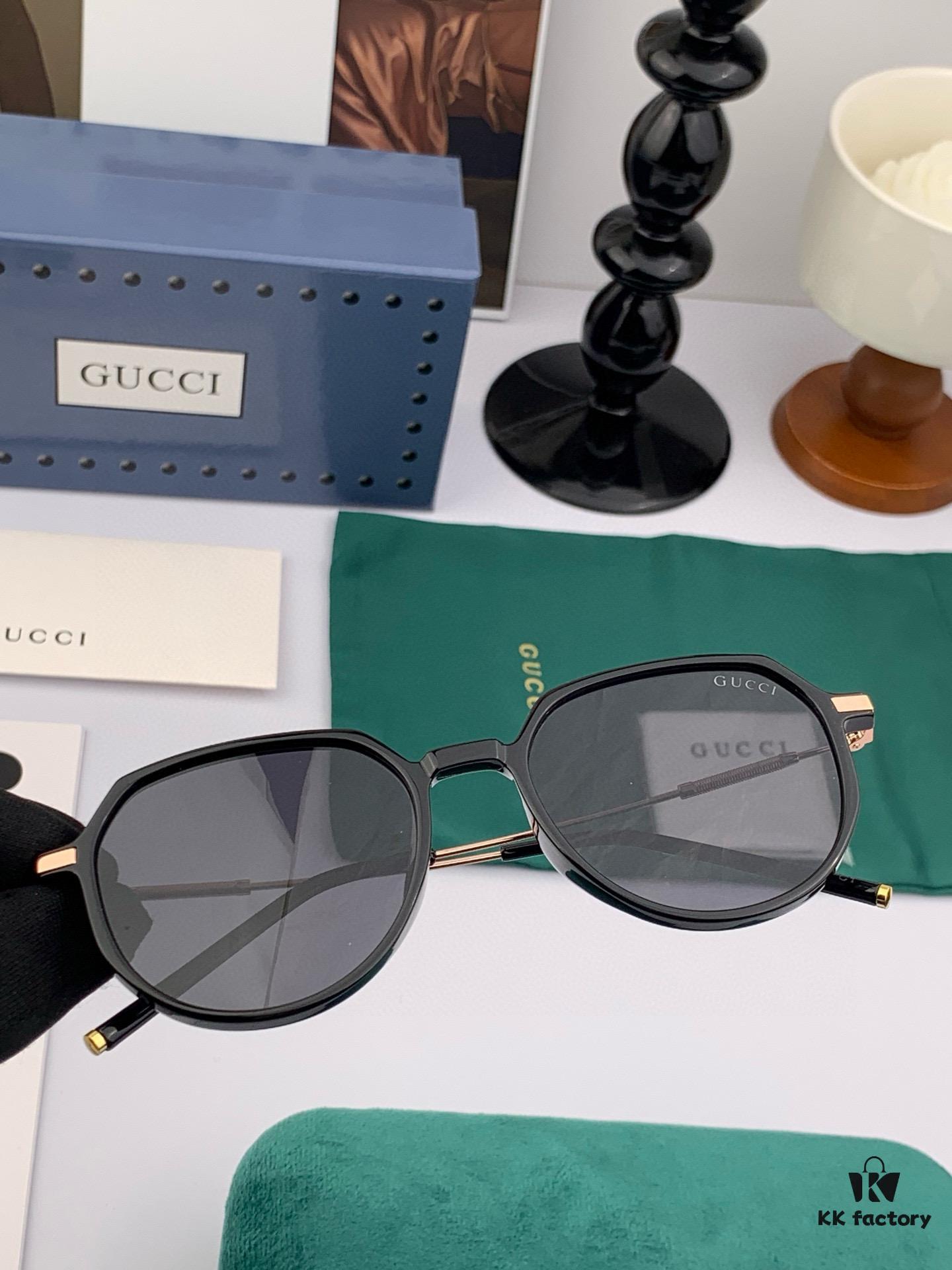 Polarized Series Sunglasses Original GUCCI Influencer Super Hot-Selling Blue Classic Luxury Global Fashion Round Frame Sunglasses High-End Quality Luxurious Logo Authentic Acetate Material Model: G2371