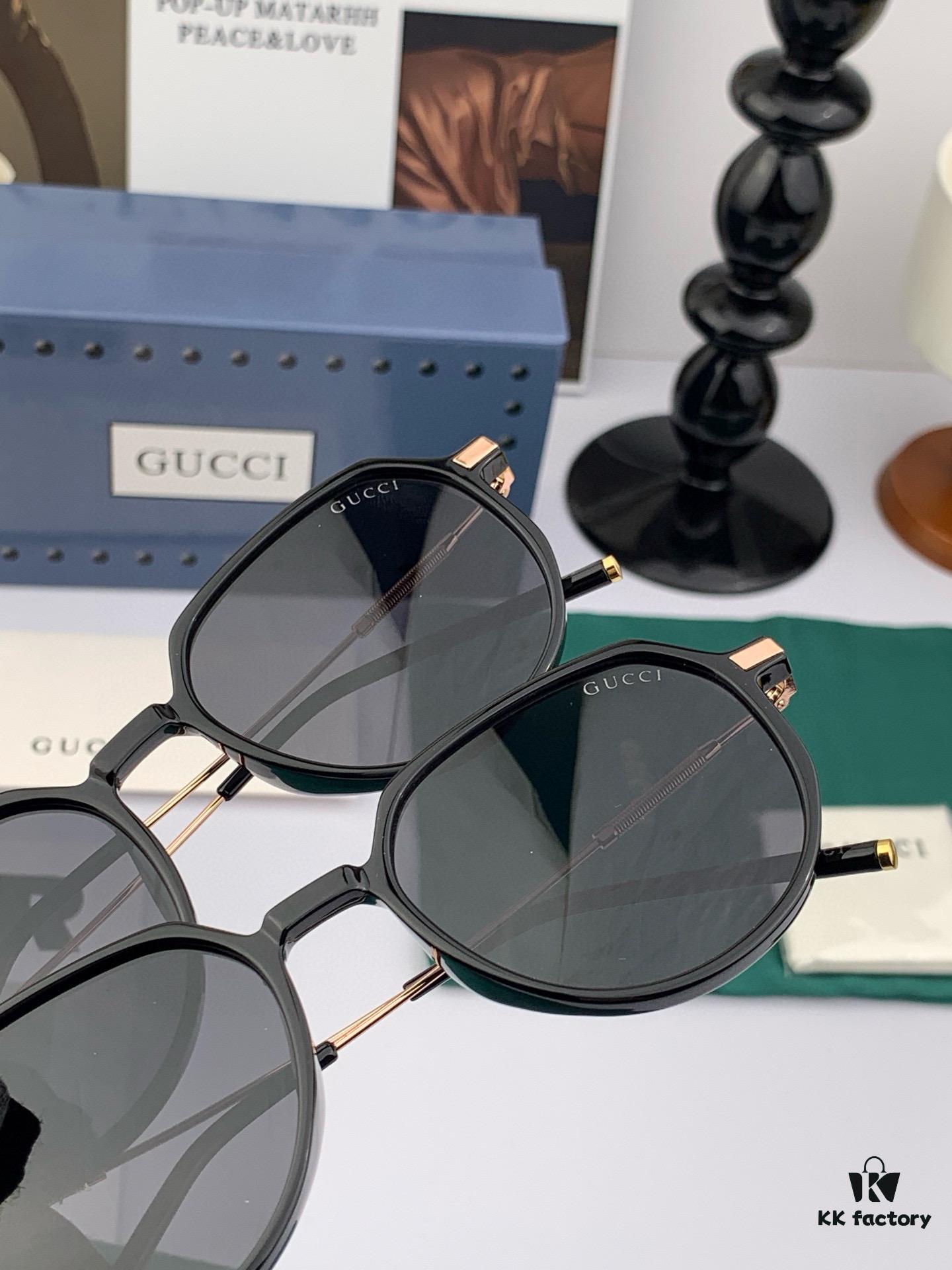 Polarized Series Sunglasses Original GUCCI Influencer Super Hot-Selling Blue Classic Luxury Global Fashion Round Frame Sunglasses High-End Quality Luxurious Logo Authentic Acetate Material Model: G2371