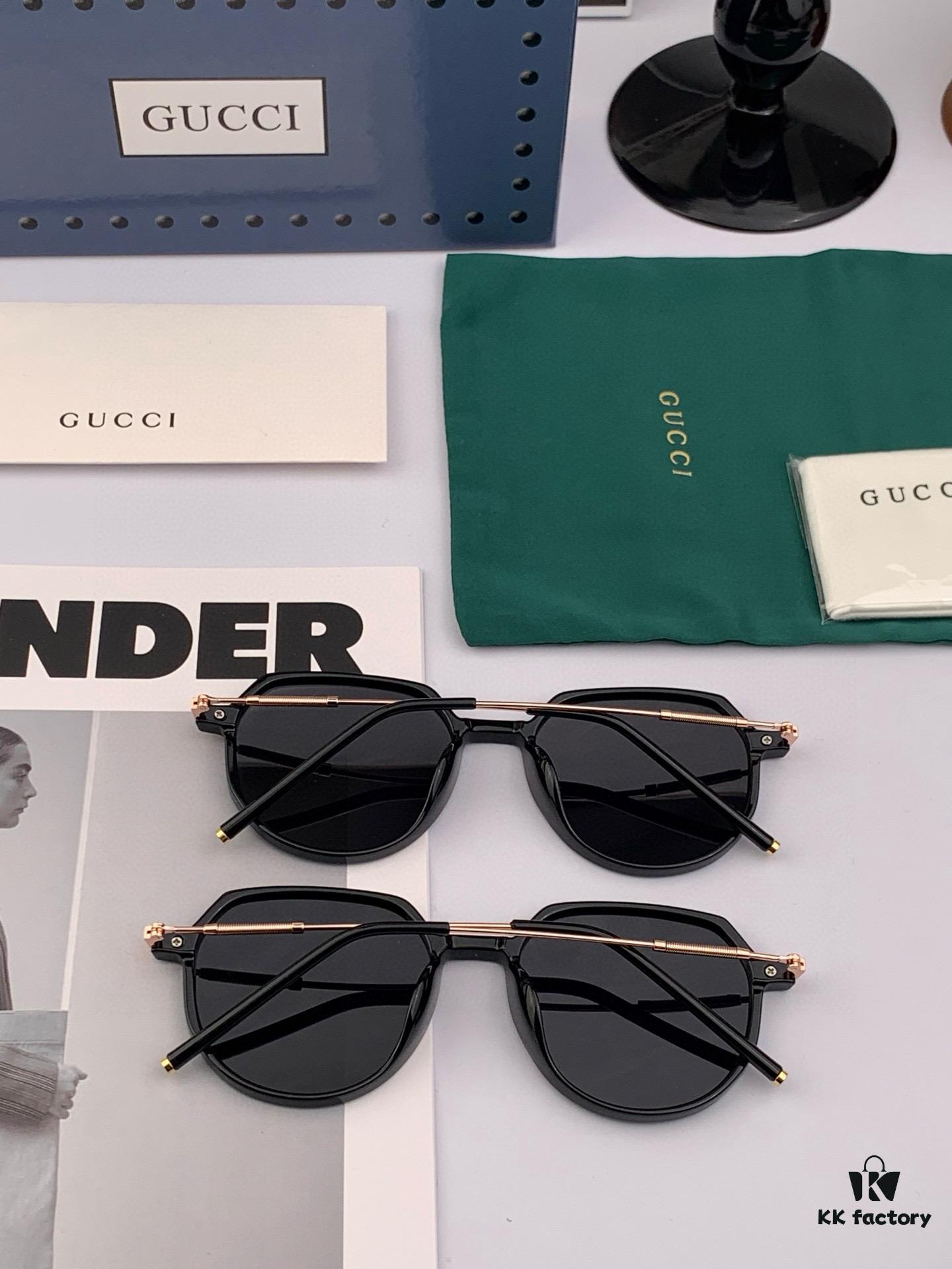 Polarized Series Sunglasses Original GUCCI Influencer Super Hot-Selling Blue Classic Luxury Global Fashion Round Frame Sunglasses High-End Quality Luxurious Logo Authentic Acetate Material Model: G2371