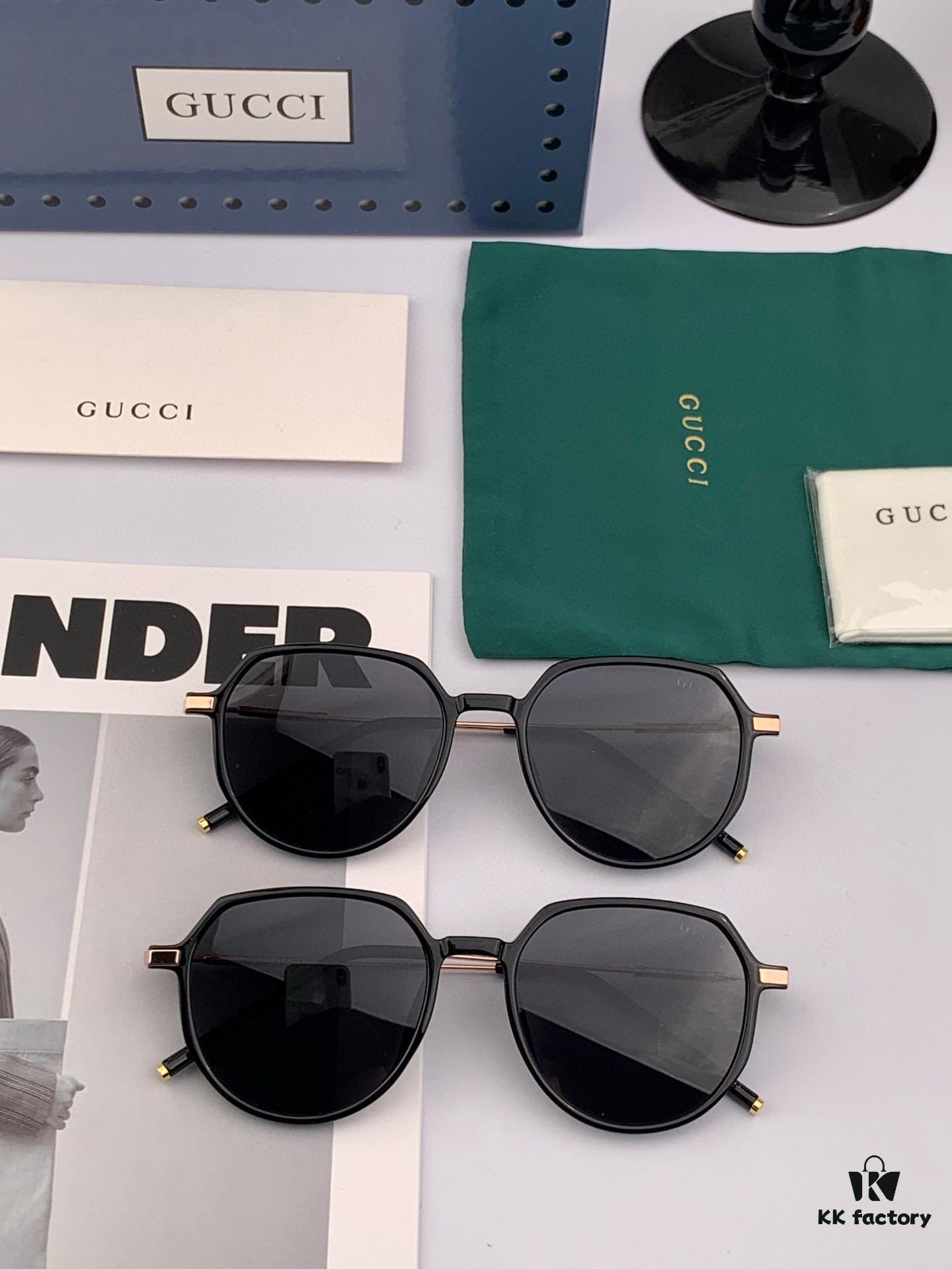 Polarized Series Sunglasses Original GUCCI Influencer Super Hot-Selling Blue Classic Luxury Global Fashion Round Frame Sunglasses High-End Quality Luxurious Logo Authentic Acetate Material Model: G2371