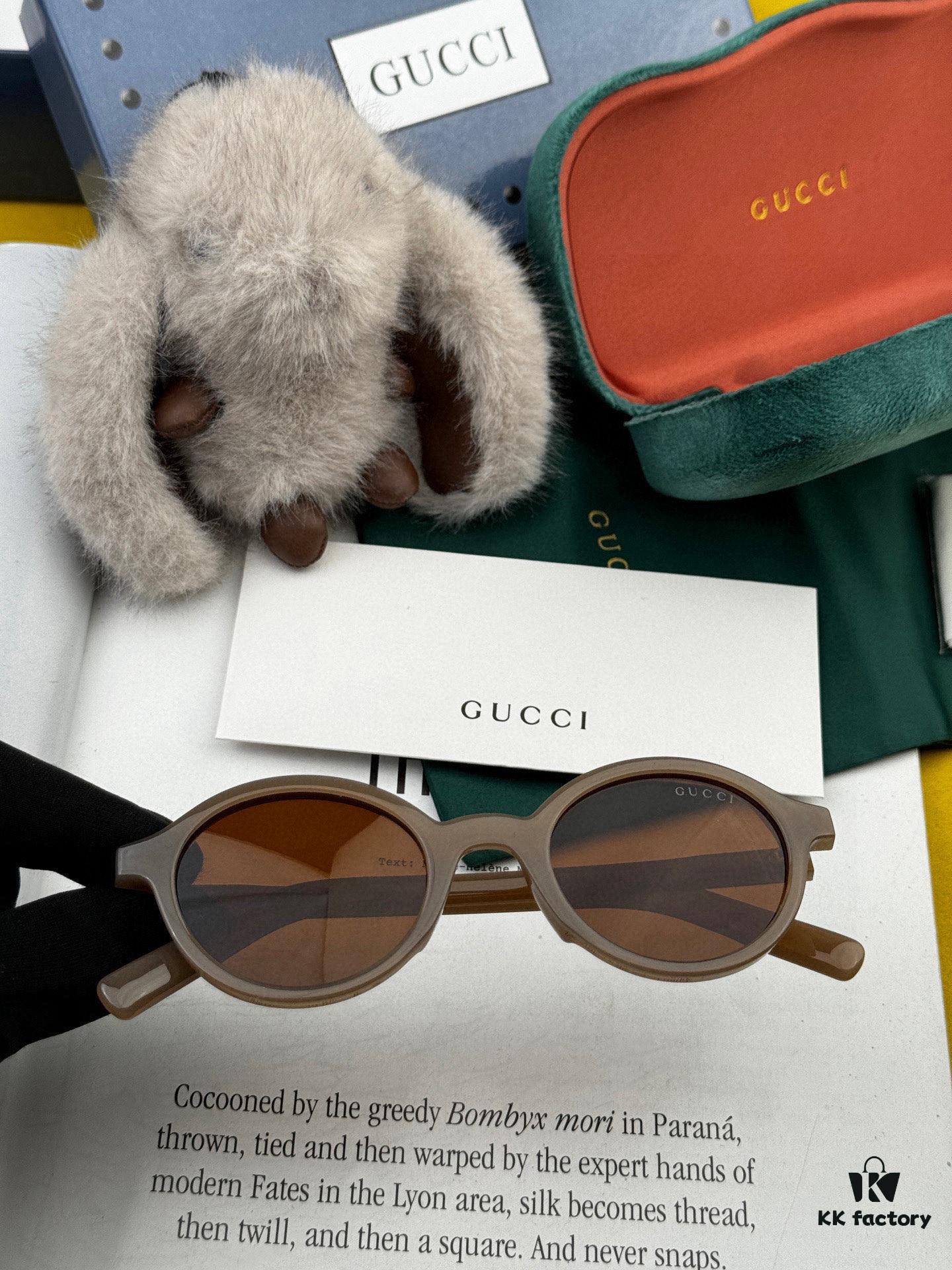 GUCCI - Polarized Sunglasses 2025 Spring New Arrival Trendy Fashion Round Frame Polarized Sunglasses High-Quality Comfortable Wear Influencer Style Sunglasses for Women HD Polarized UV Protection G6910 TR Frame