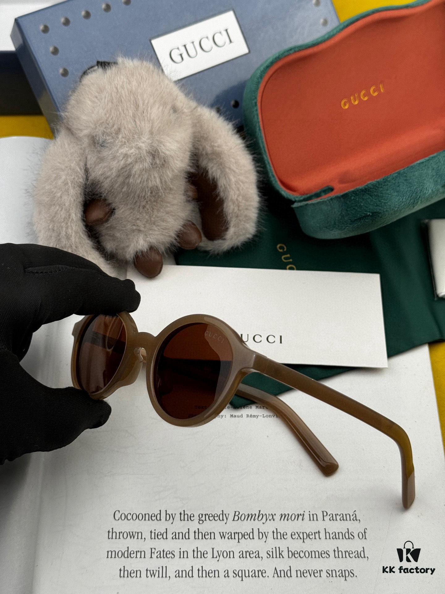 GUCCI - Polarized Sunglasses 2025 Spring New Arrival Trendy Fashion Round Frame Polarized Sunglasses High-Quality Comfortable Wear Influencer Style Sunglasses for Women HD Polarized UV Protection G6910 TR Frame