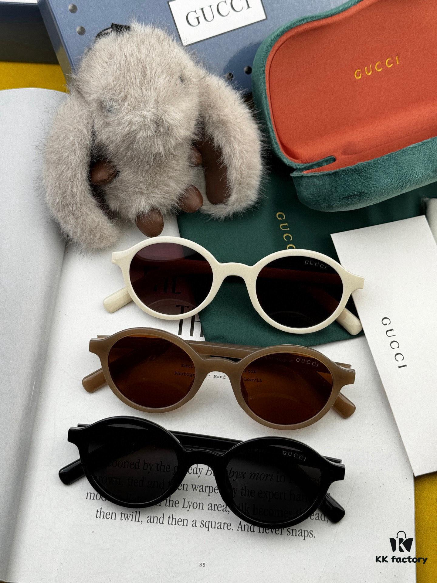 GUCCI - Polarized Sunglasses 2025 Spring New Arrival Trendy Fashion Round Frame Polarized Sunglasses High-Quality Comfortable Wear Influencer Style Sunglasses for Women HD Polarized UV Protection G6910 TR Frame