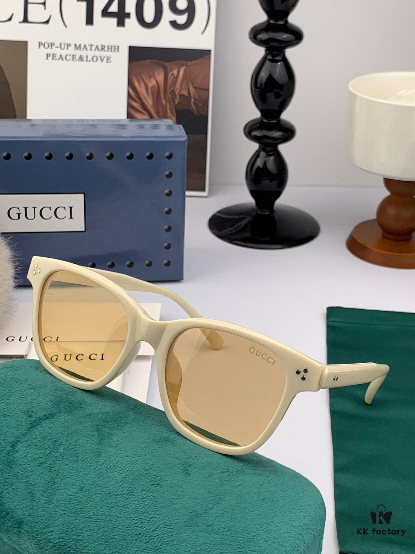 Gucci Classic Small Frame Design, Universal Fit for All Face Shapes, Stylish with Coats or Dresses, Nylon Polarized Lenses for UV Protection, Model: G35504 Sunglasses