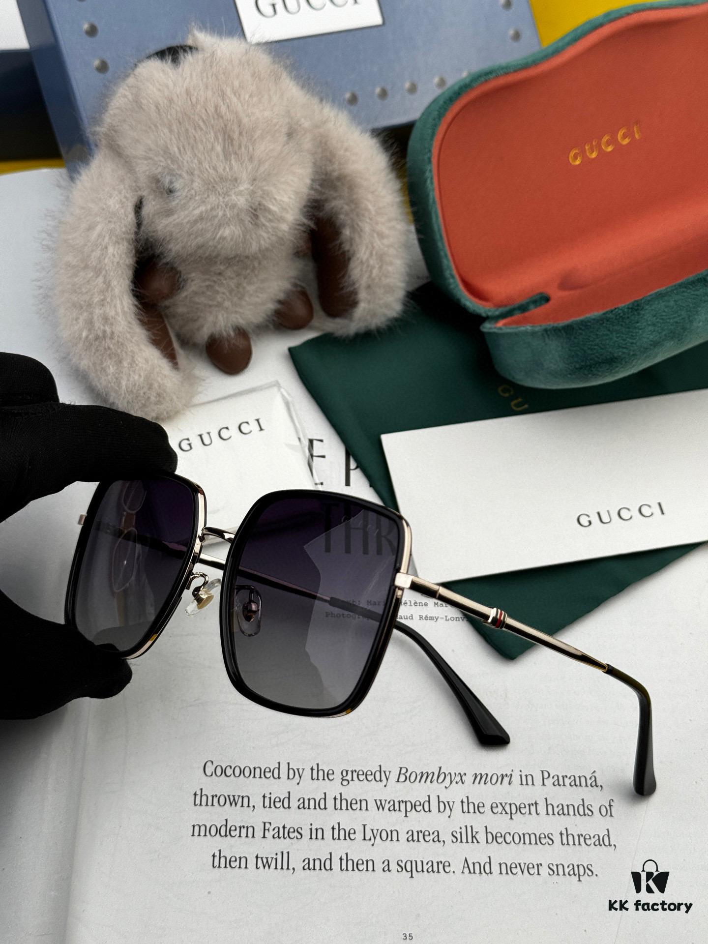 GUCCI - Polarized Sunglasses 2025 Spring New Arrival Trendy Popular Round Frame Polarized Sunglasses High Quality Comfortable Wear Influencer Style Women's HD Polarized Sunglasses 🕶️ High-Quality TR Frame Model: G1640